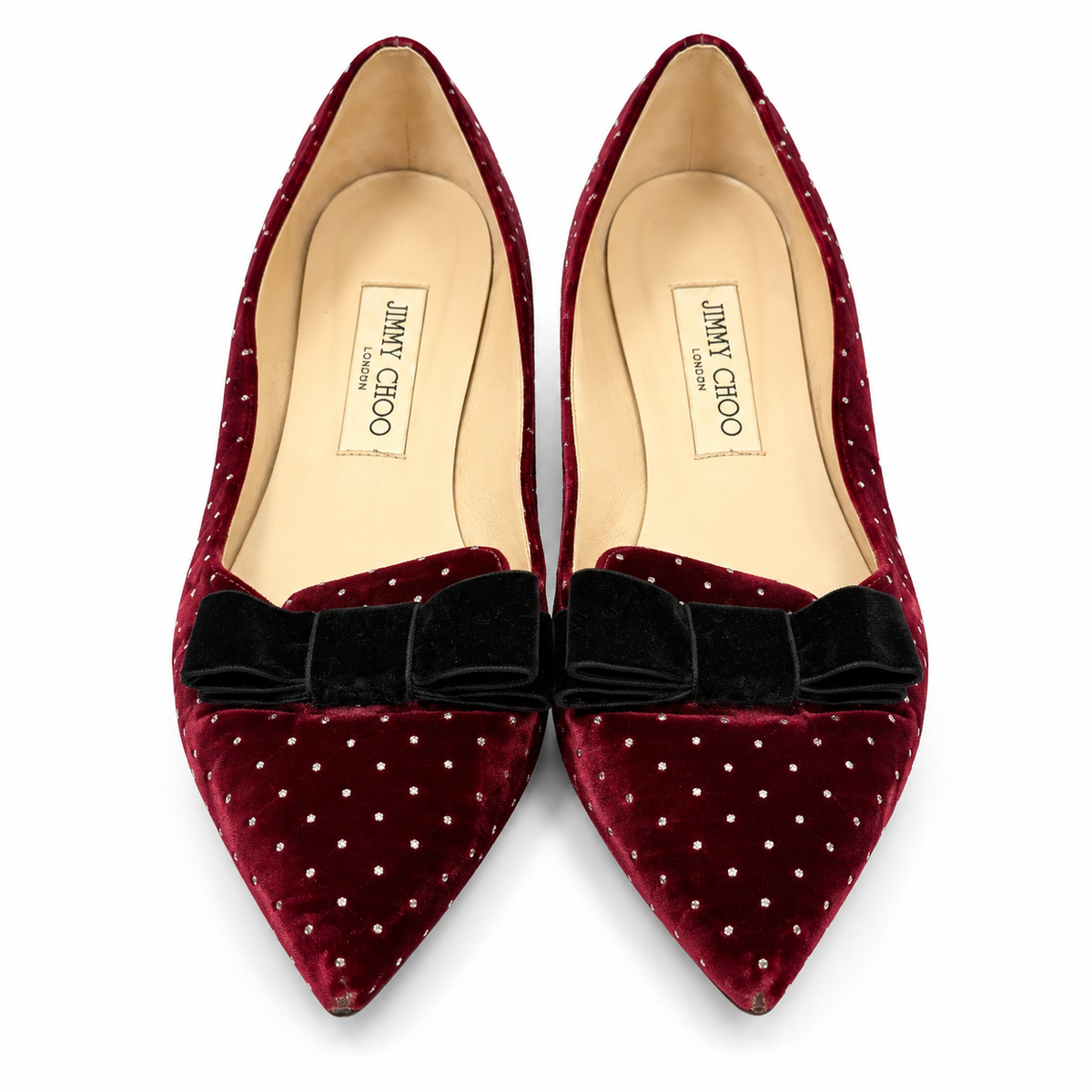 JIMMY CHOO VELVET FLAT