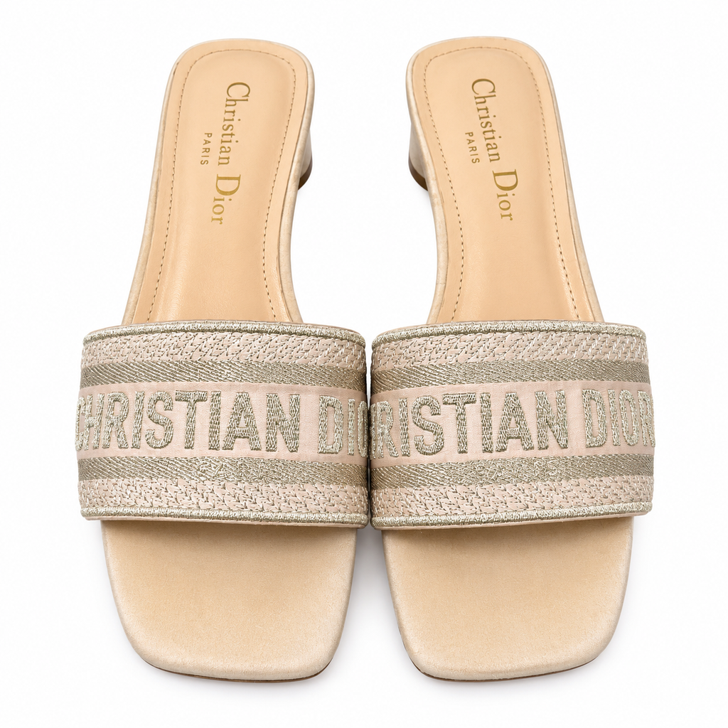 CHRISTIAN DIOR HEELED SLIDES