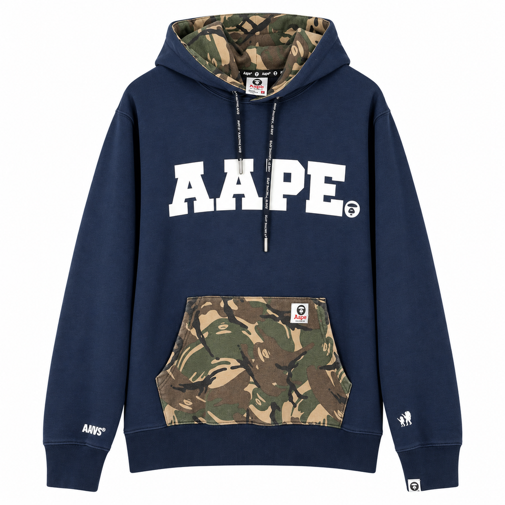 AAPE NAVY BLUE CHEST LOGO