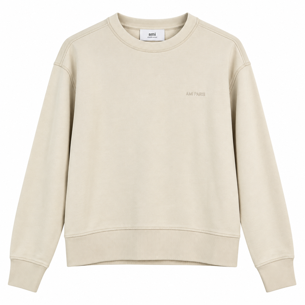 AMI PARIS FADE OUT LOGO DISTRESSED SWEATSHIRT