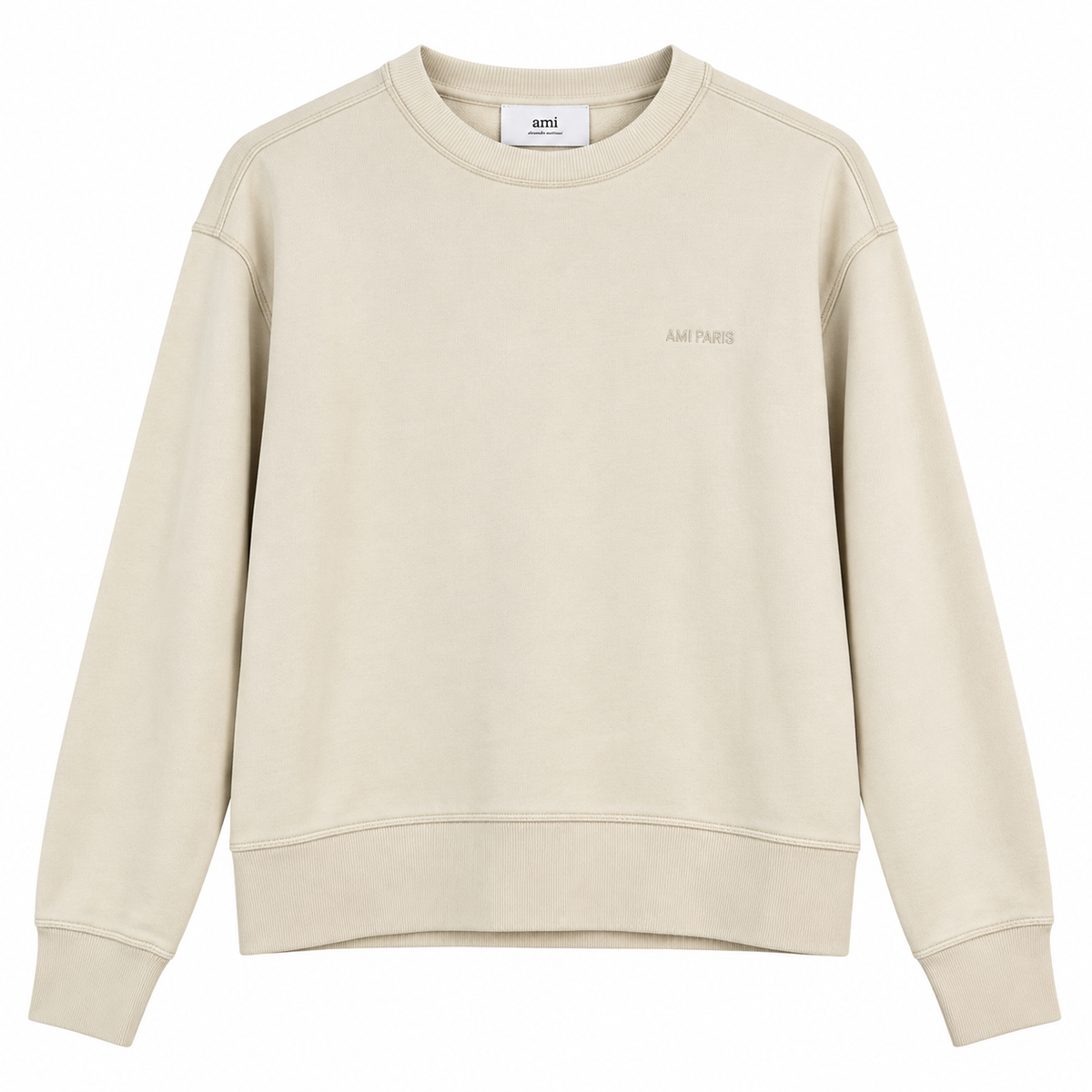 AMI PARIS FADE OUT LOGO DISTRESSED SWEATSHIRT