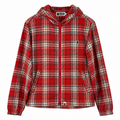 BAPE RED PLAID FULL ZIP