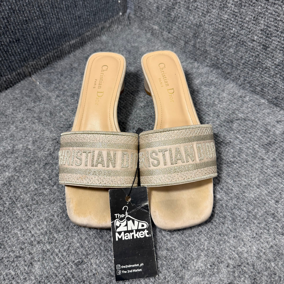 CHRISTIAN DIOR HEELED SLIDES