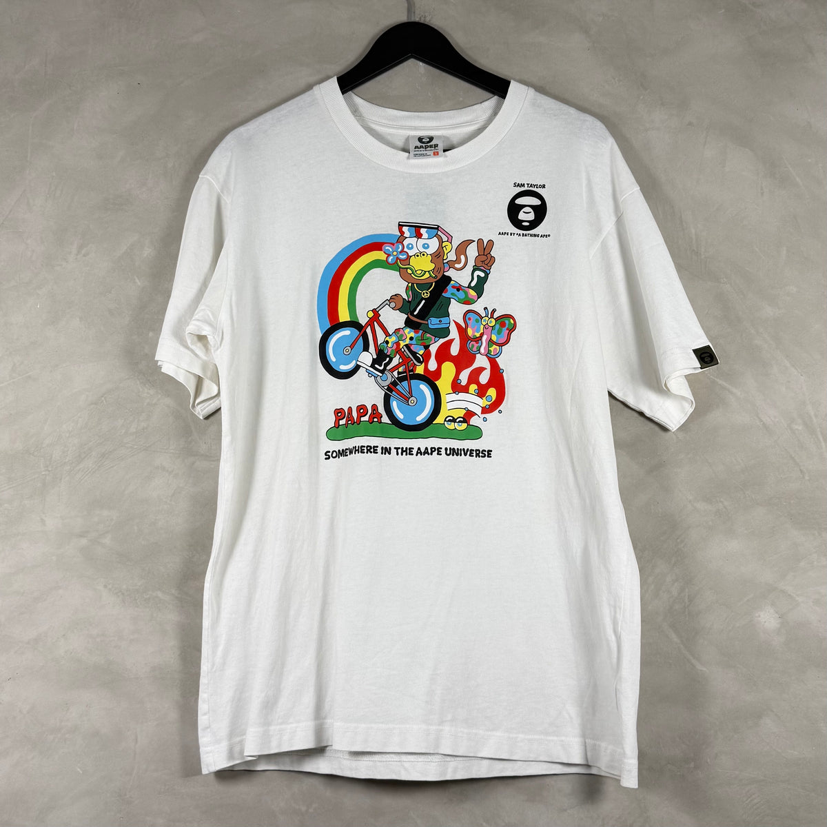 AAPE  X ROB FLOWERS "PAPA" TEE