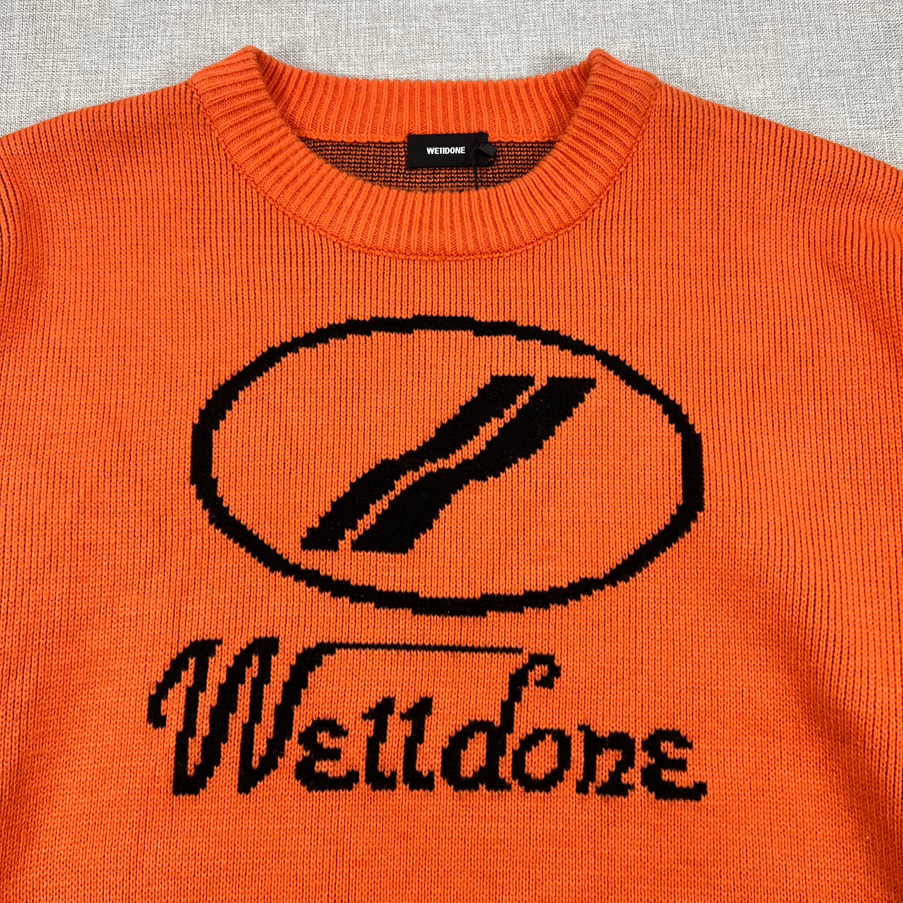 WE11DONE CREWNECK JACQUARD LOGO SWEATER