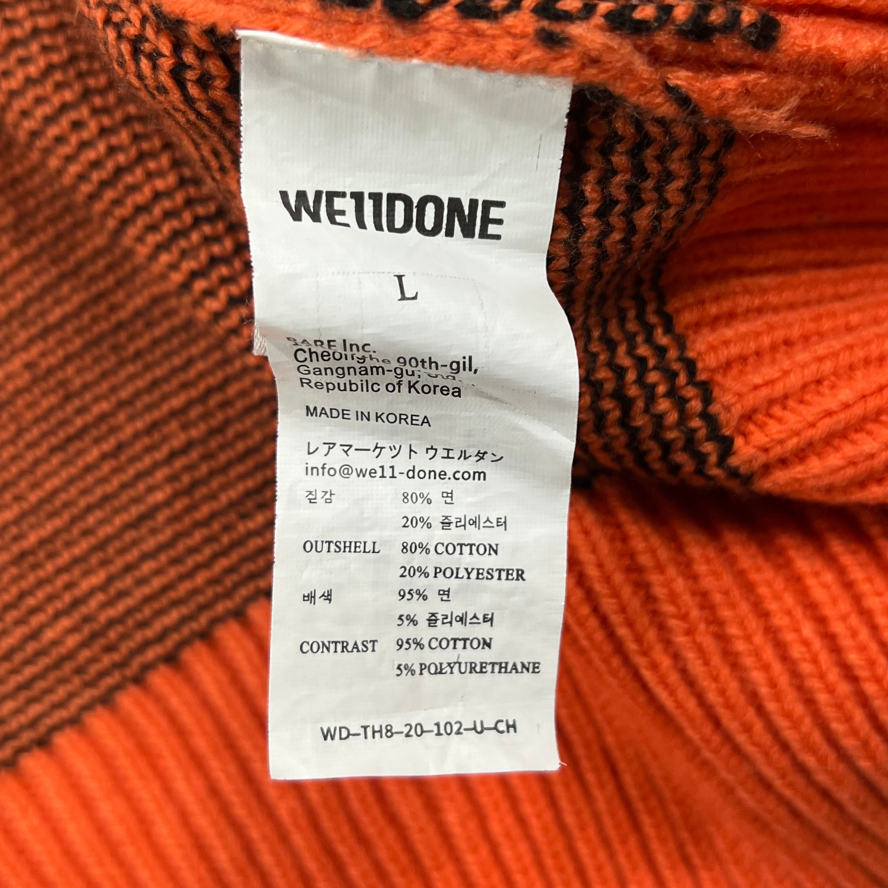 WE11DONE CREWNECK JACQUARD LOGO SWEATER