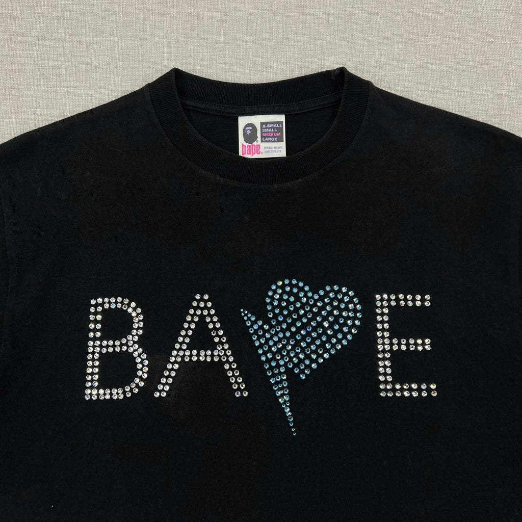 BAPE HEARTSTA CRYSTAL TEE