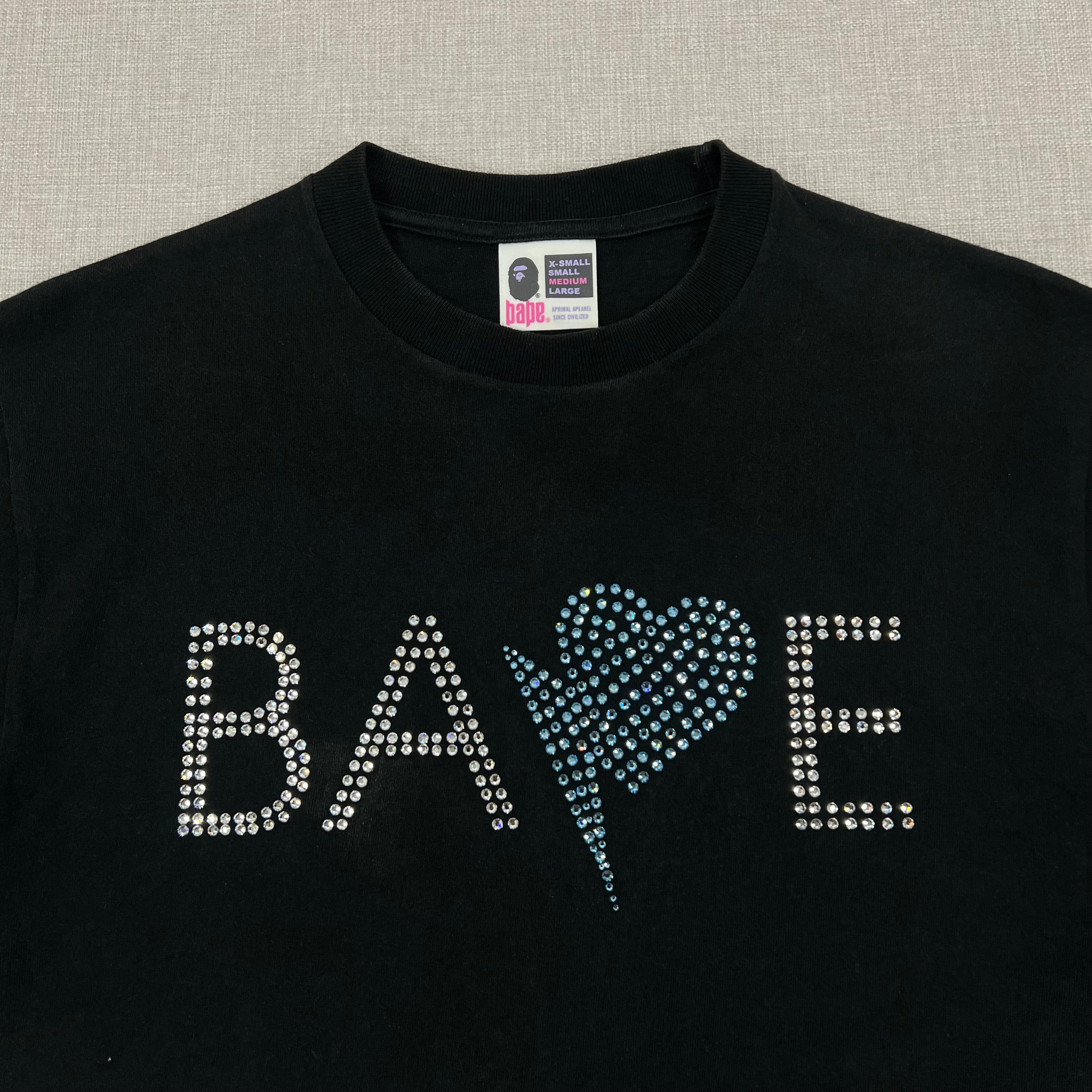 BAPE HEARTSTA CRYSTAL TEE