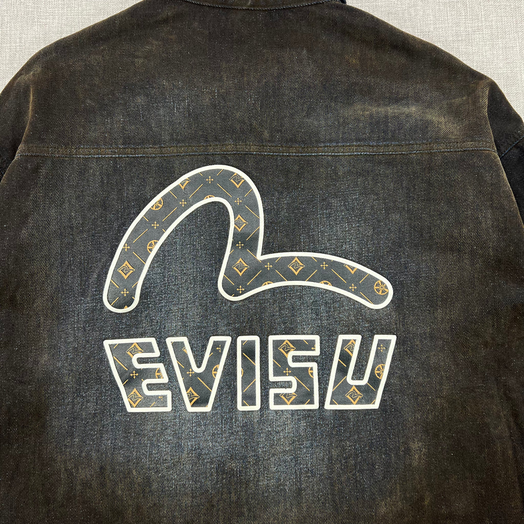 EVISU SUEDE-COATED DENIM JACKET