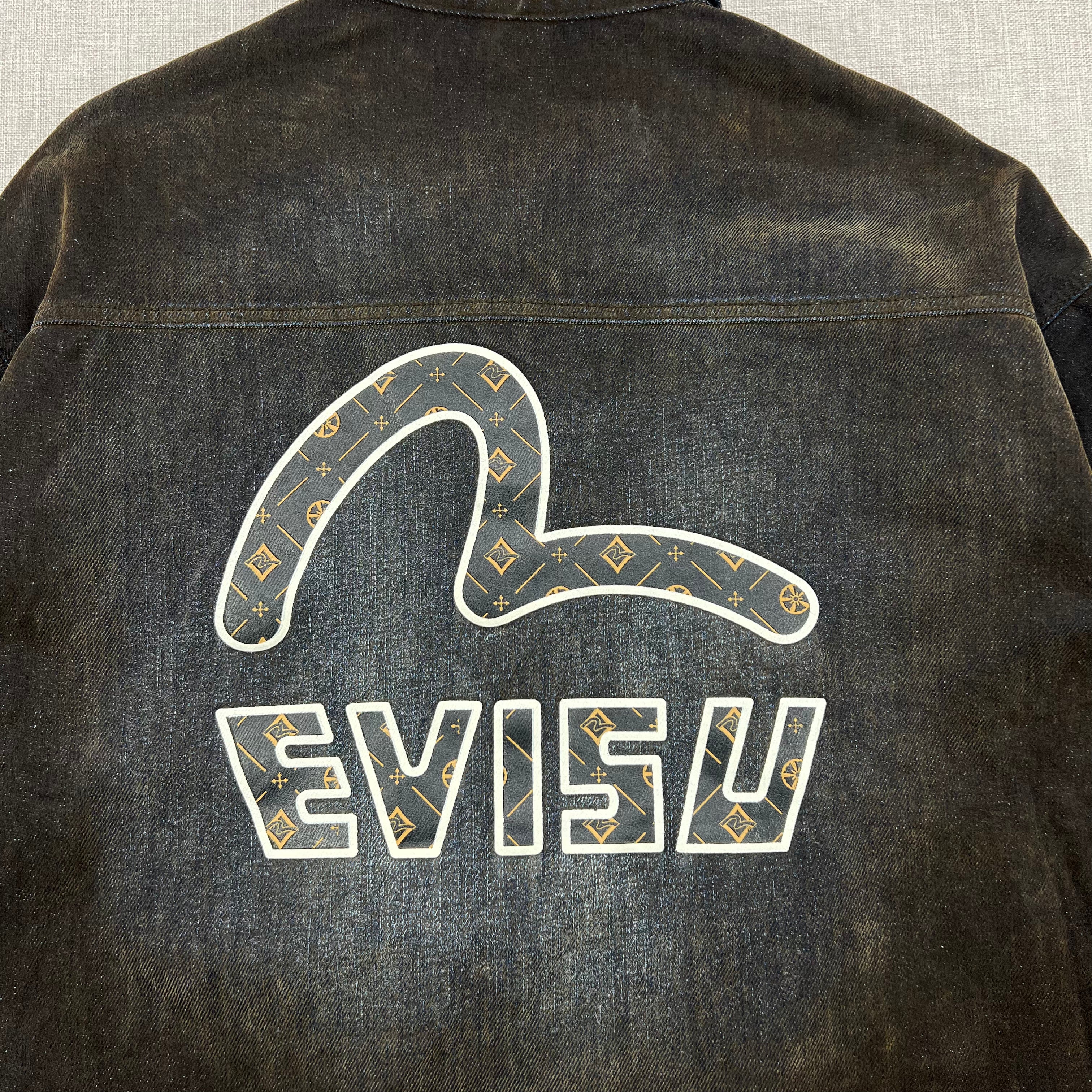 EVISU SUEDE-COATED DENIM JACKET