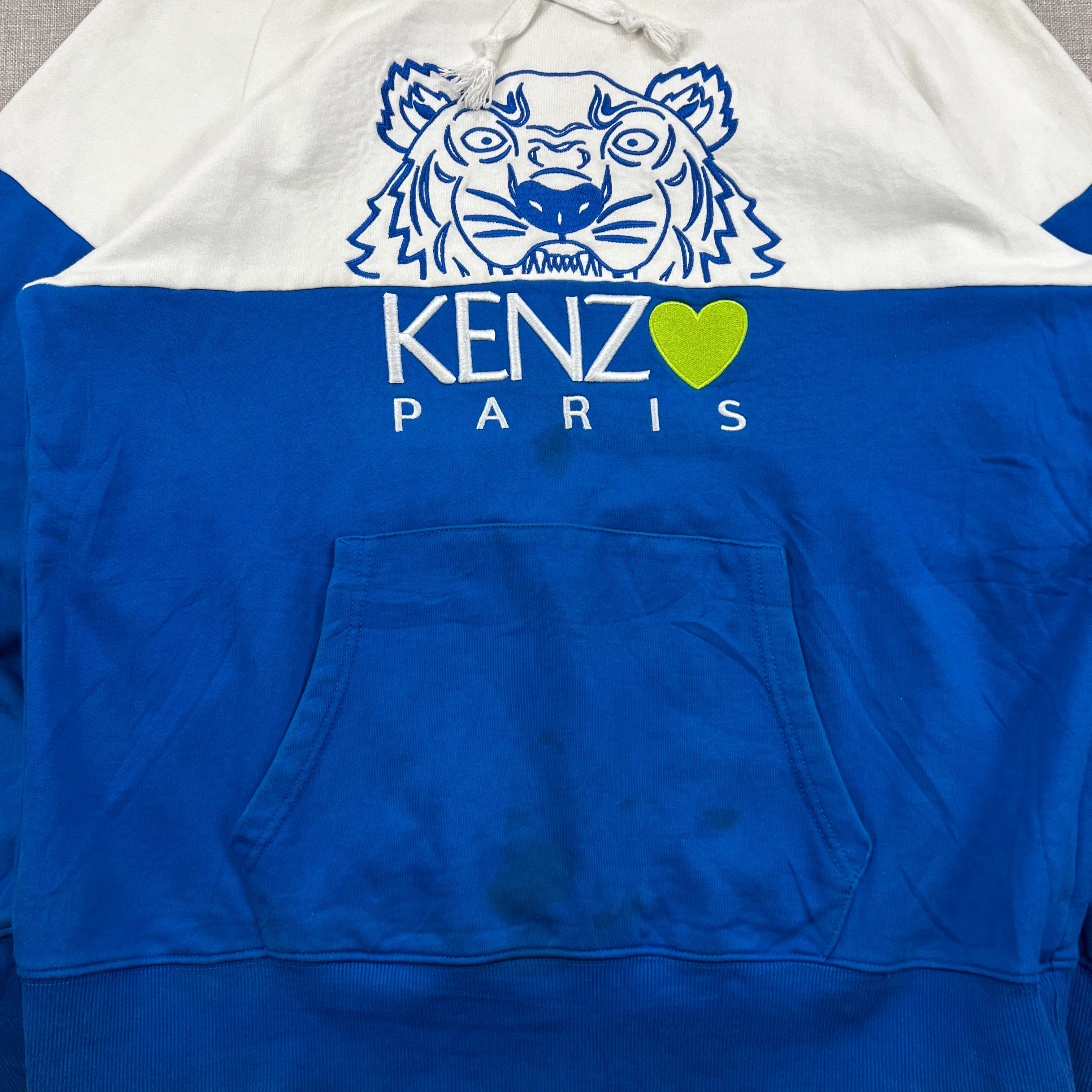 KENZO WHITE & BLUE WITH ROARING TIGER LOGO