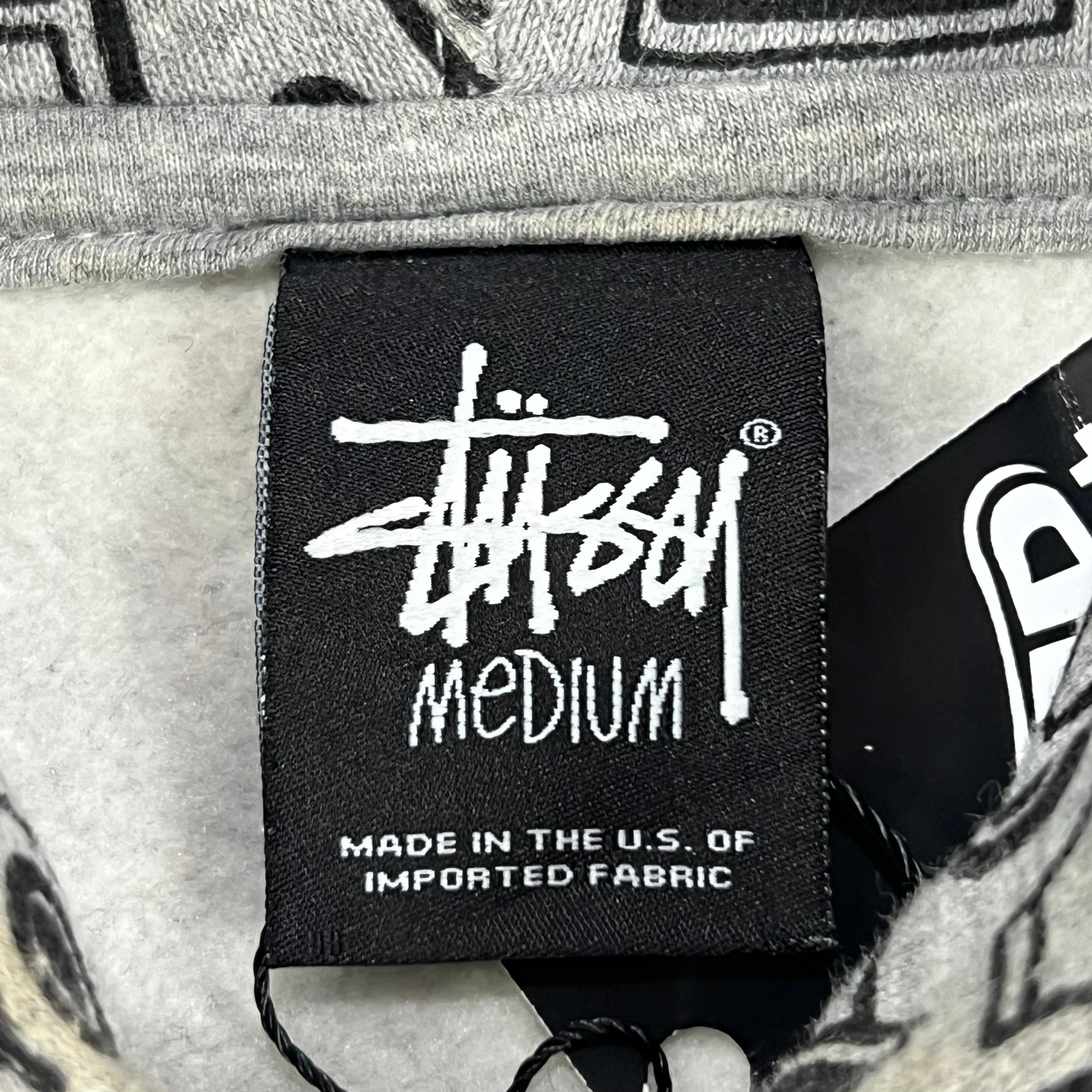 STUSSY TOMTOM TRIBAL PATTERN GRAY HOODIE