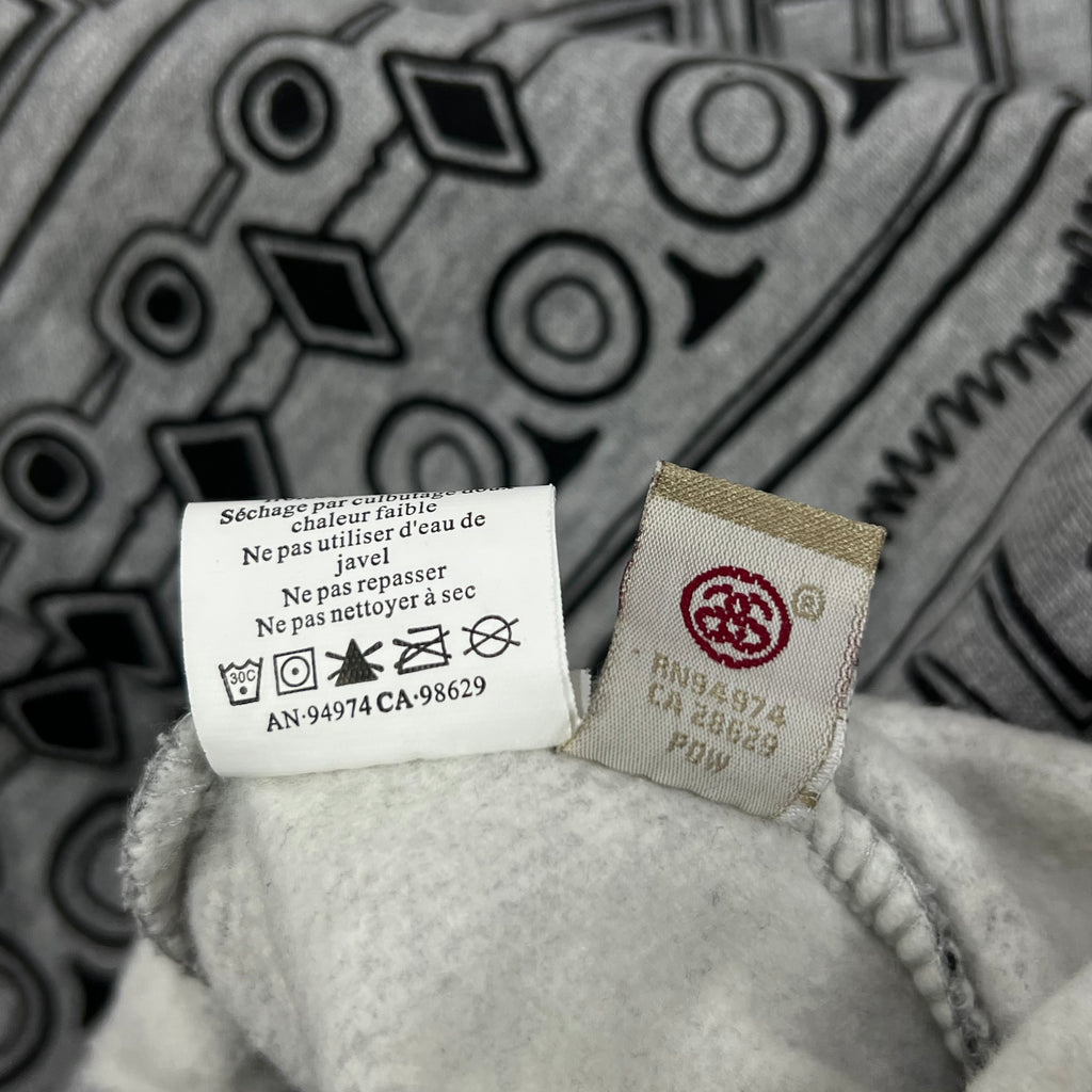 STUSSY TOMTOM TRIBAL PATTERN GRAY HOODIE