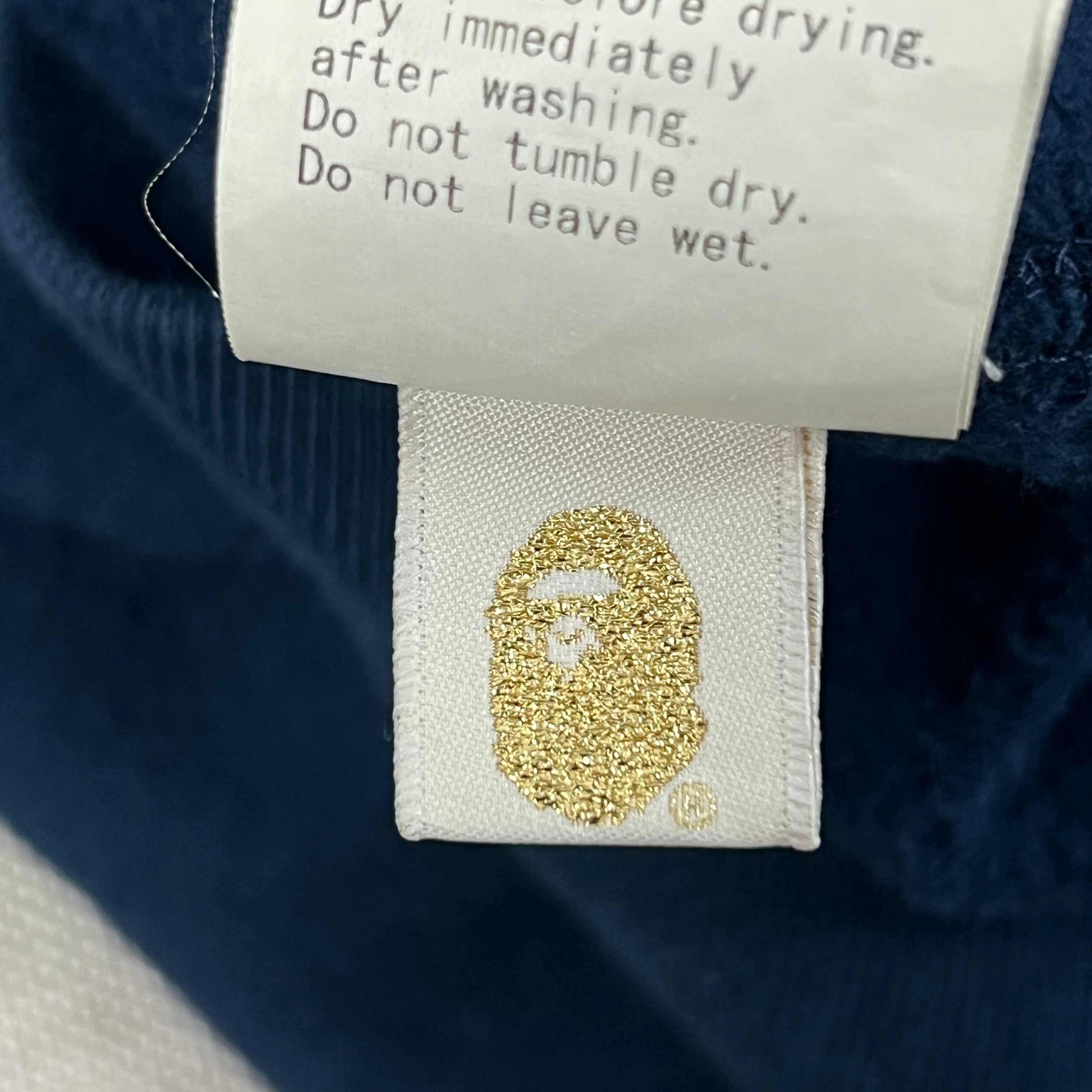 BAPE LARGE FLOCKED GRAPHIC LOGO PULLOVER HOODIE