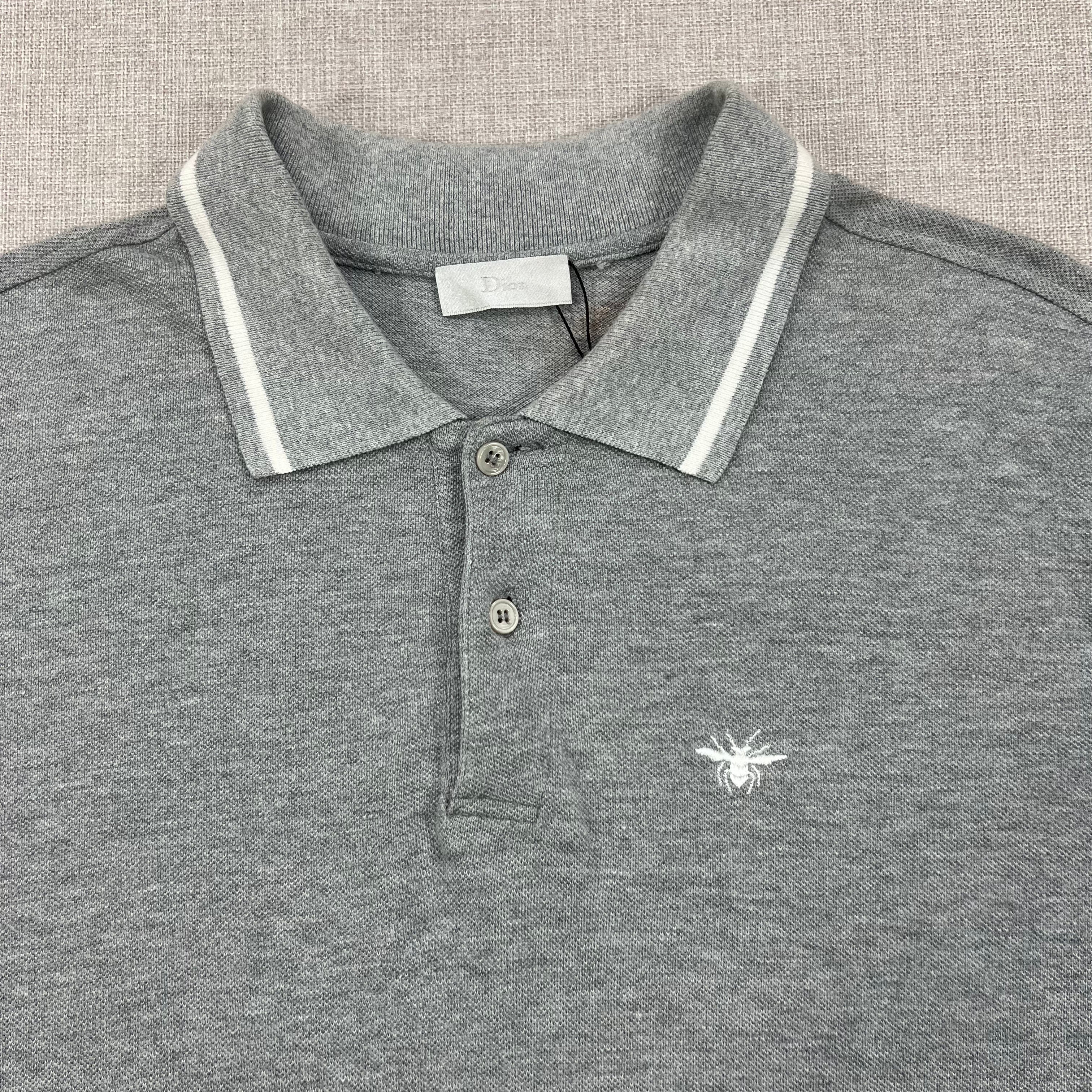 DIOR BEE EMBROIDERED POLO SHIRT