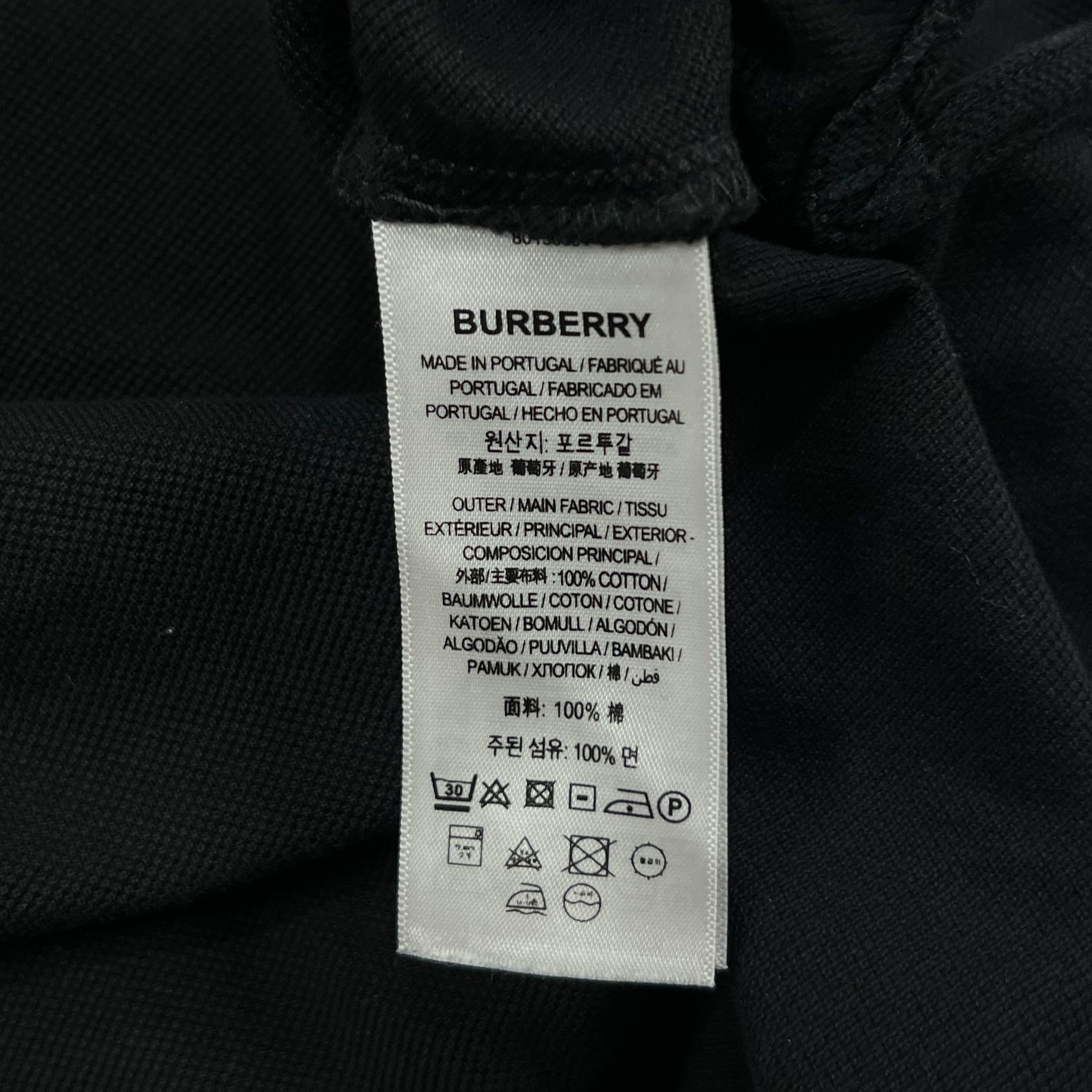 BURBERRY BLACK P/S THOMAS BURBERRY MONOGRAM LOGO