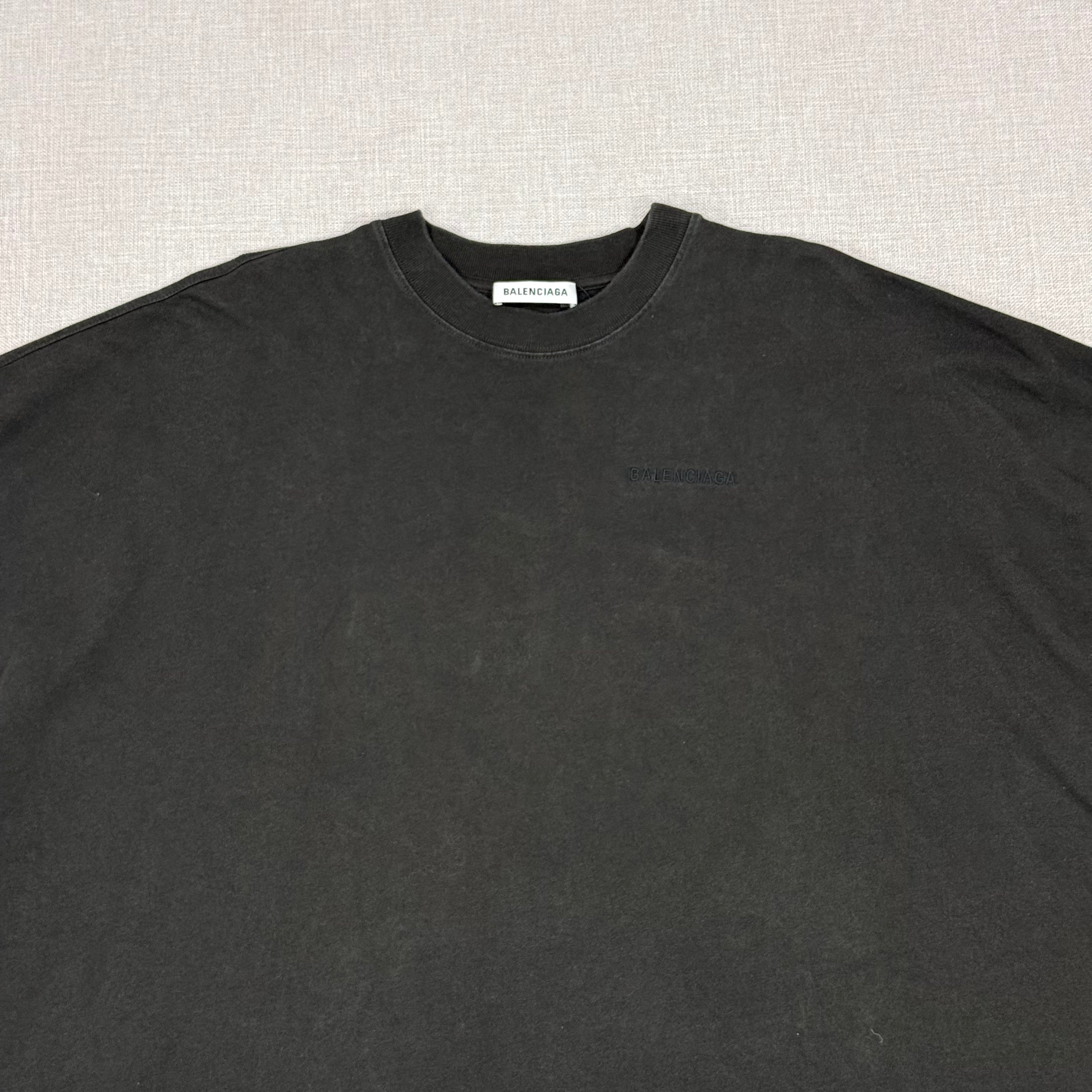 BALENCIAGA OVERSIZED EMBROIDED LOGO WASHED