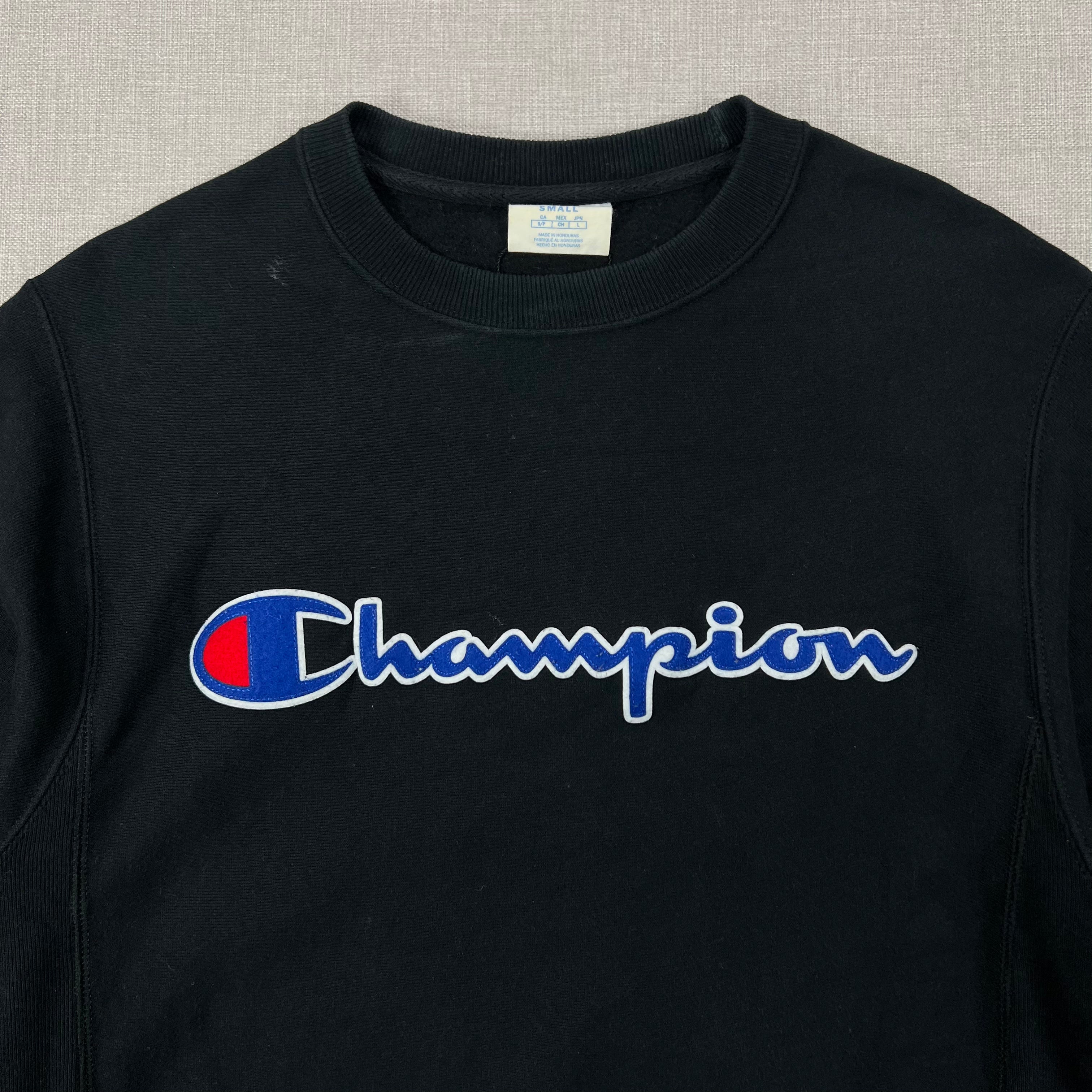 CHAMPION BLACK REVERSE WEAVE SWEATSHIRT