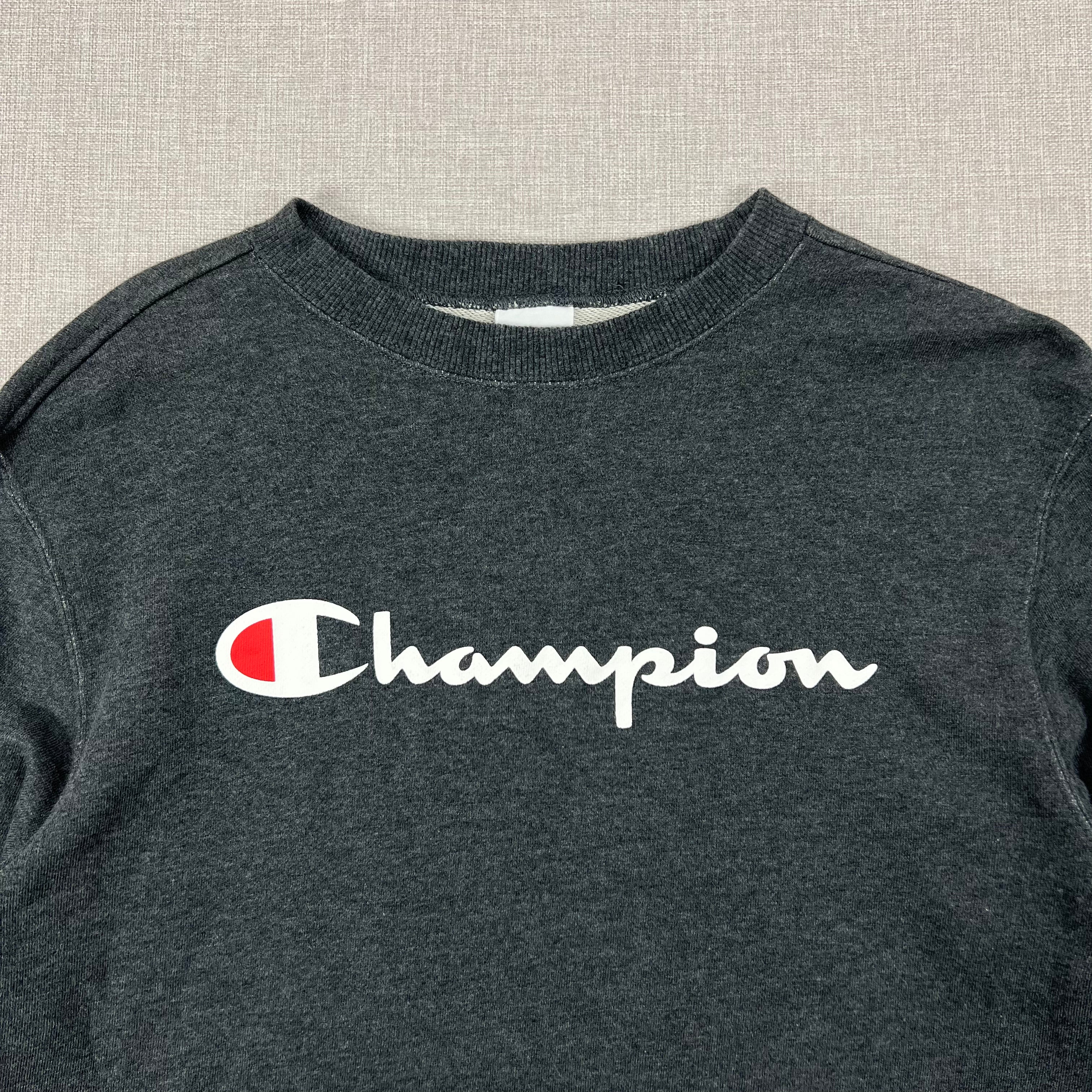 CHAMPION PROMINENT WHITE SCRIPT CREWNECK SWEATSHIRT