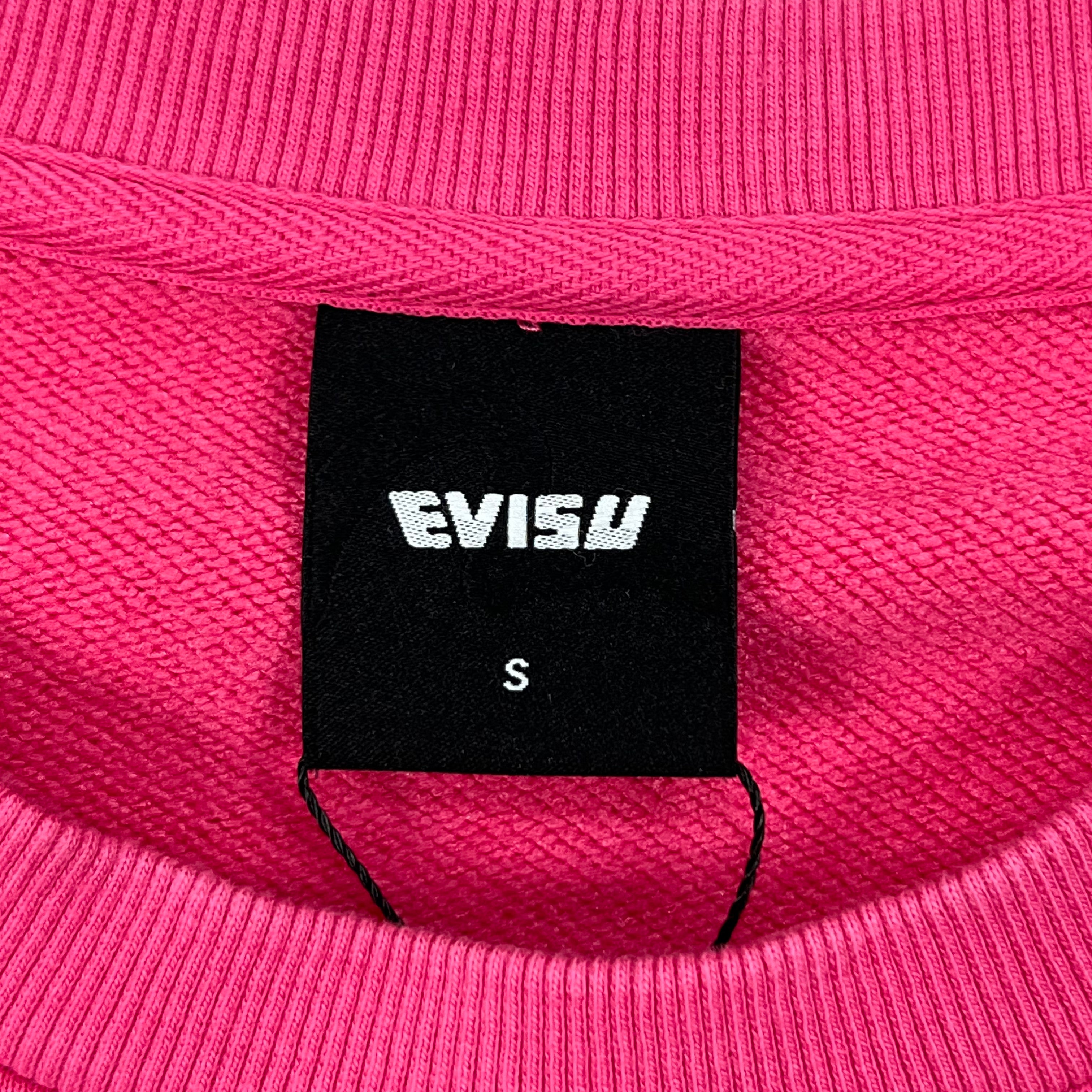 EVISU BRIGHT PINK SMALL SEAGULL LOGO SWEATSHIRT
