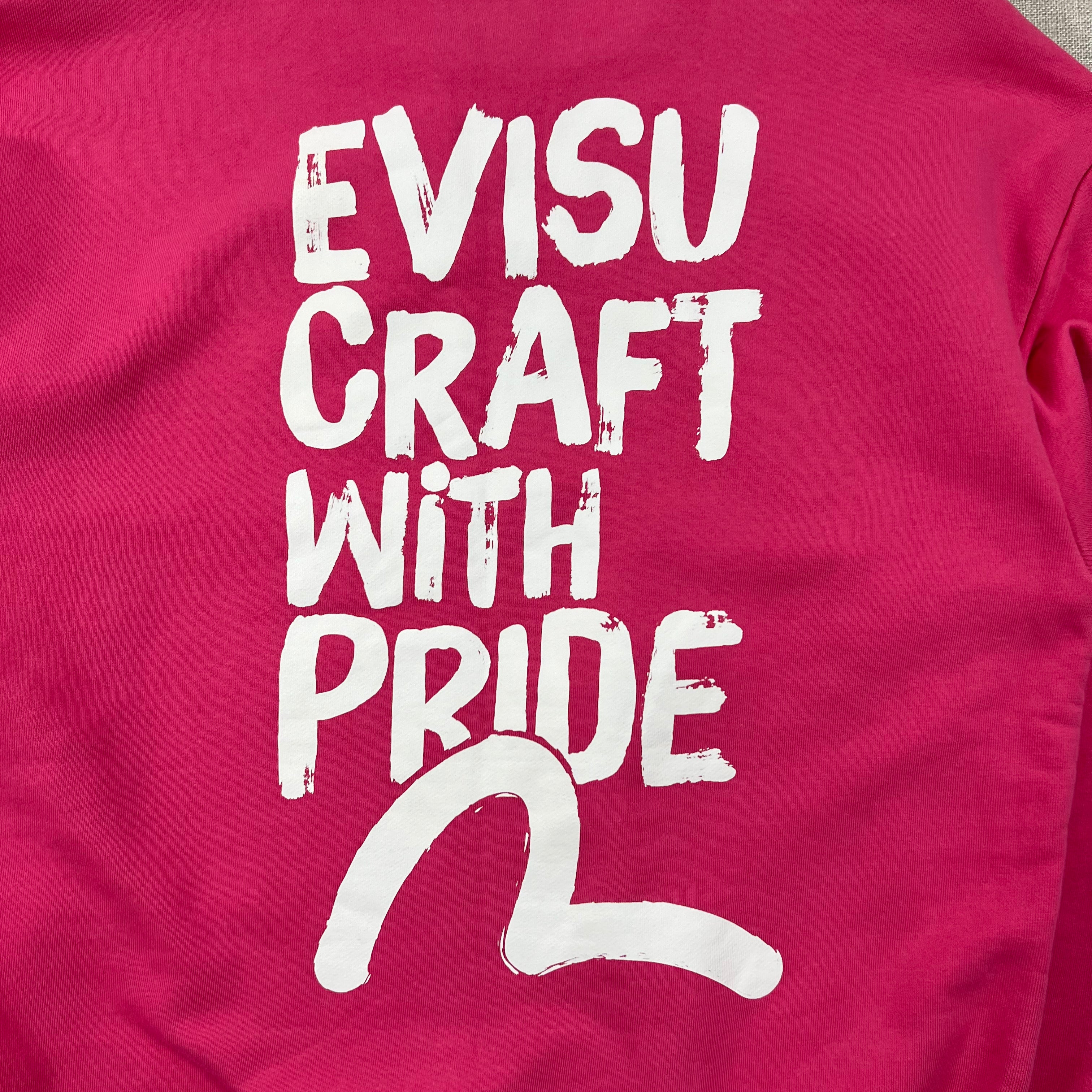 EVISU BRIGHT PINK SMALL SEAGULL LOGO SWEATSHIRT