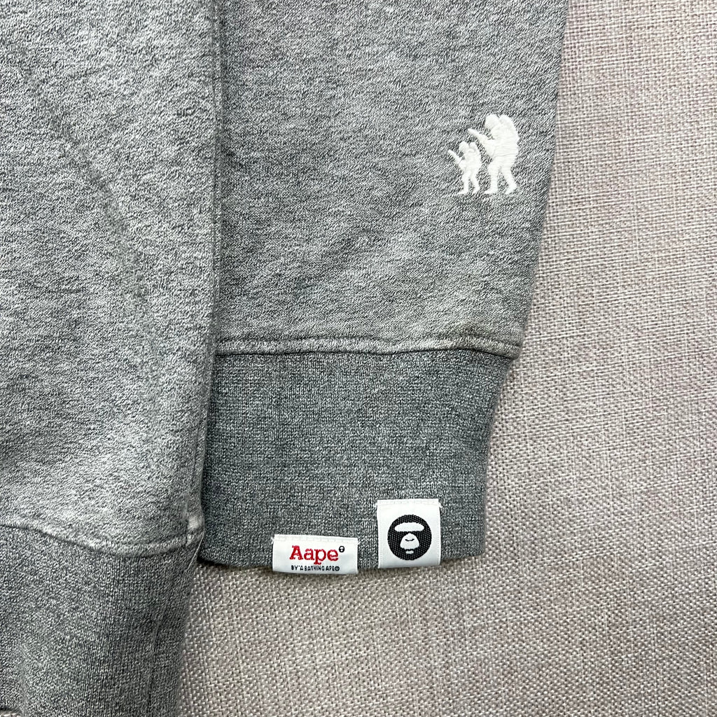 AAPE HEATHER GREY "AAPE NOW" SWEATSHIRT