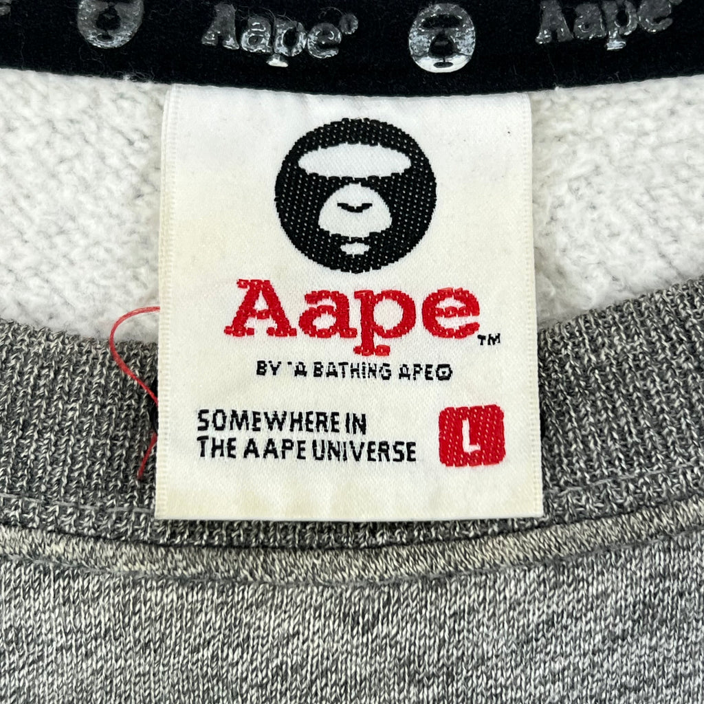 AAPE HEATHER GREY "AAPE NOW" SWEATSHIRT