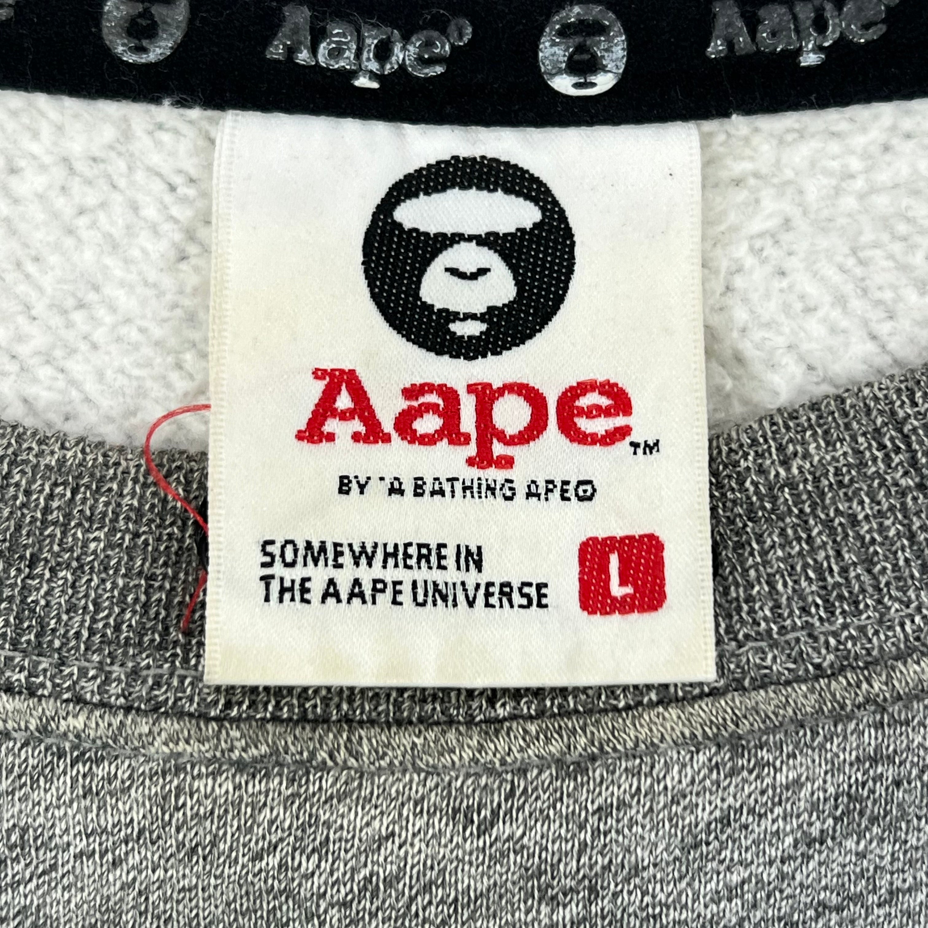AAPE HEATHER GREY "AAPE NOW" SWEATSHIRT
