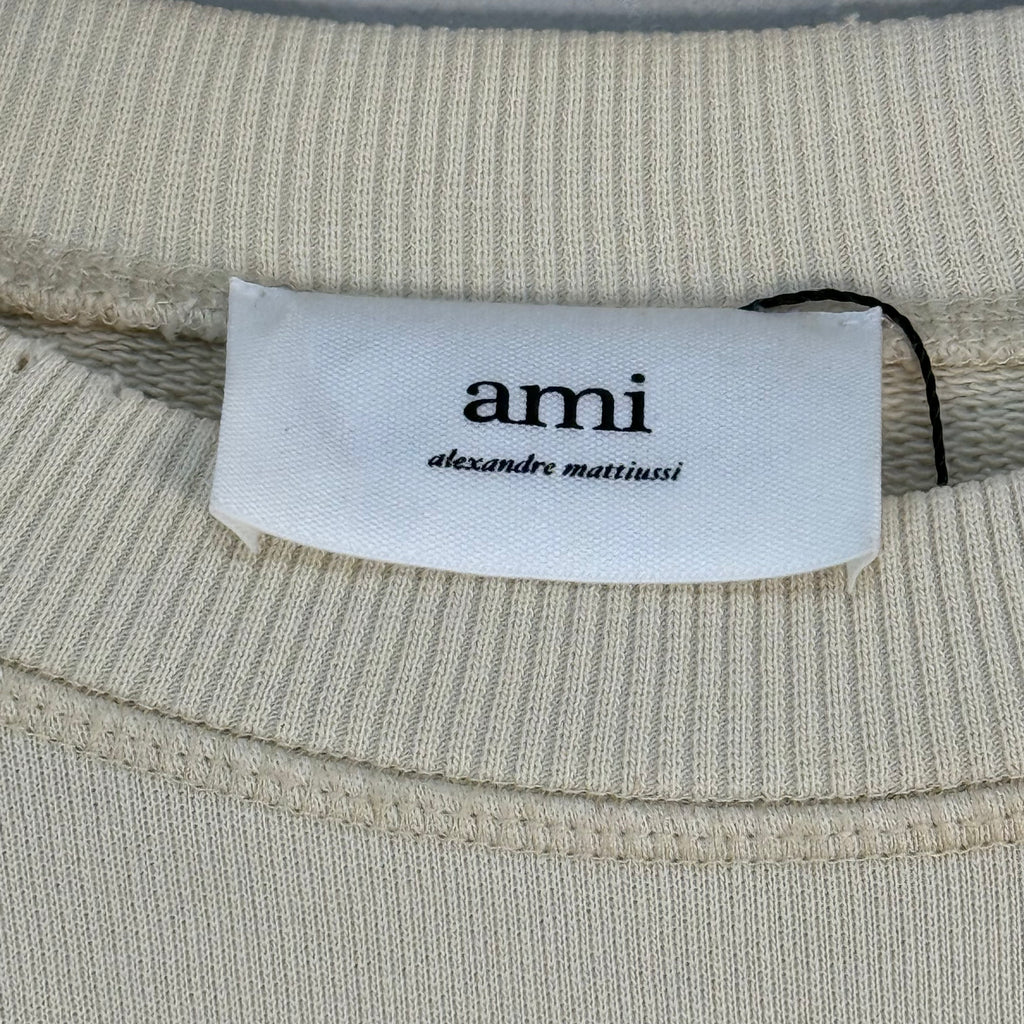 AMI PARIS FADE OUT LOGO DISTRESSED SWEATSHIRT