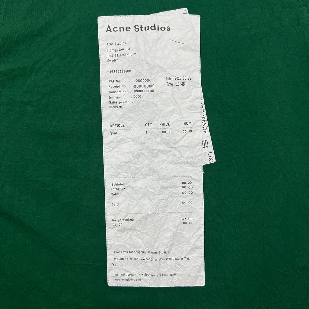 ACNE STUDIOS BLA KONST INK RECEIPT TEE