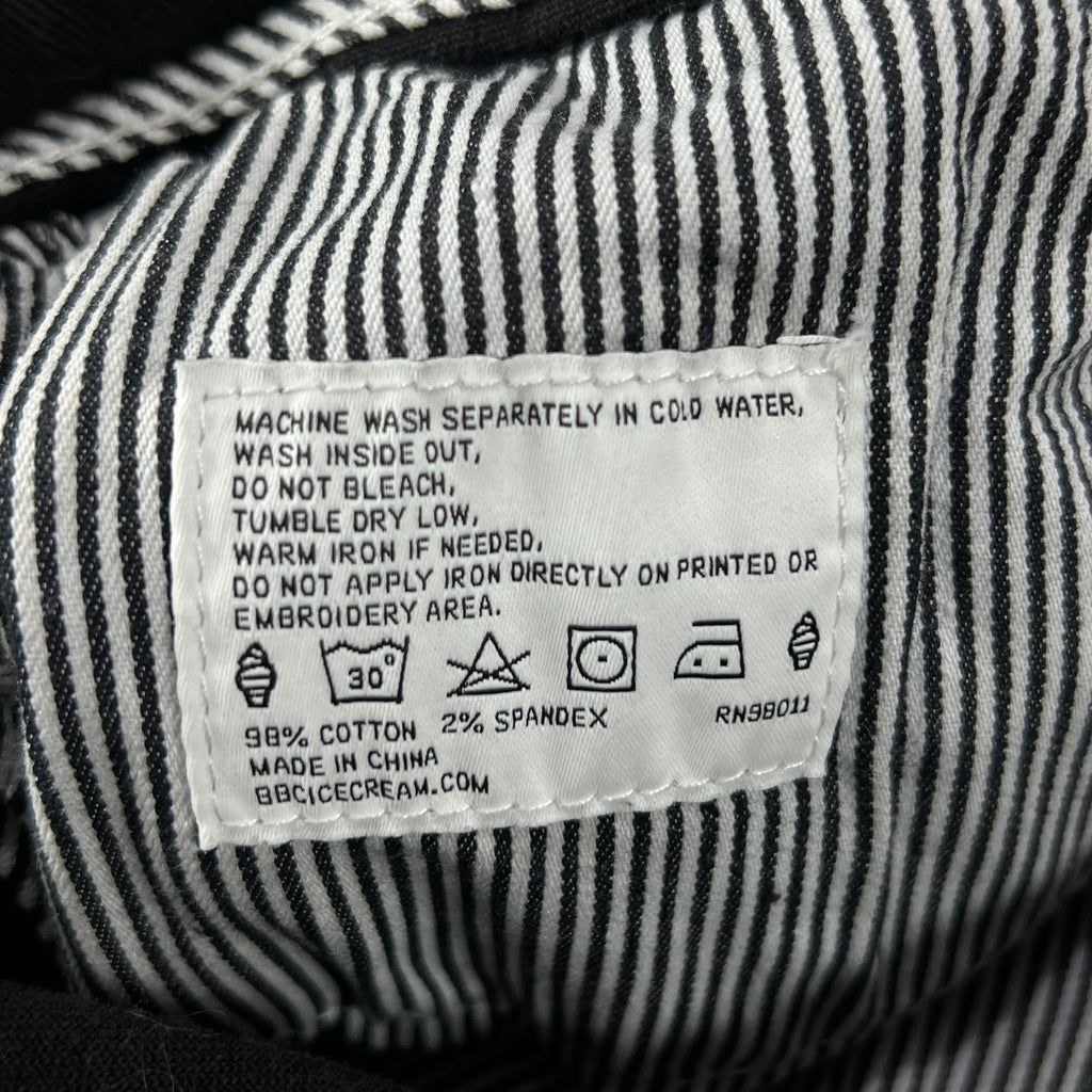 ICECREAM EMBROIDERED RUNNING DOG BLACK DENIM SHORT