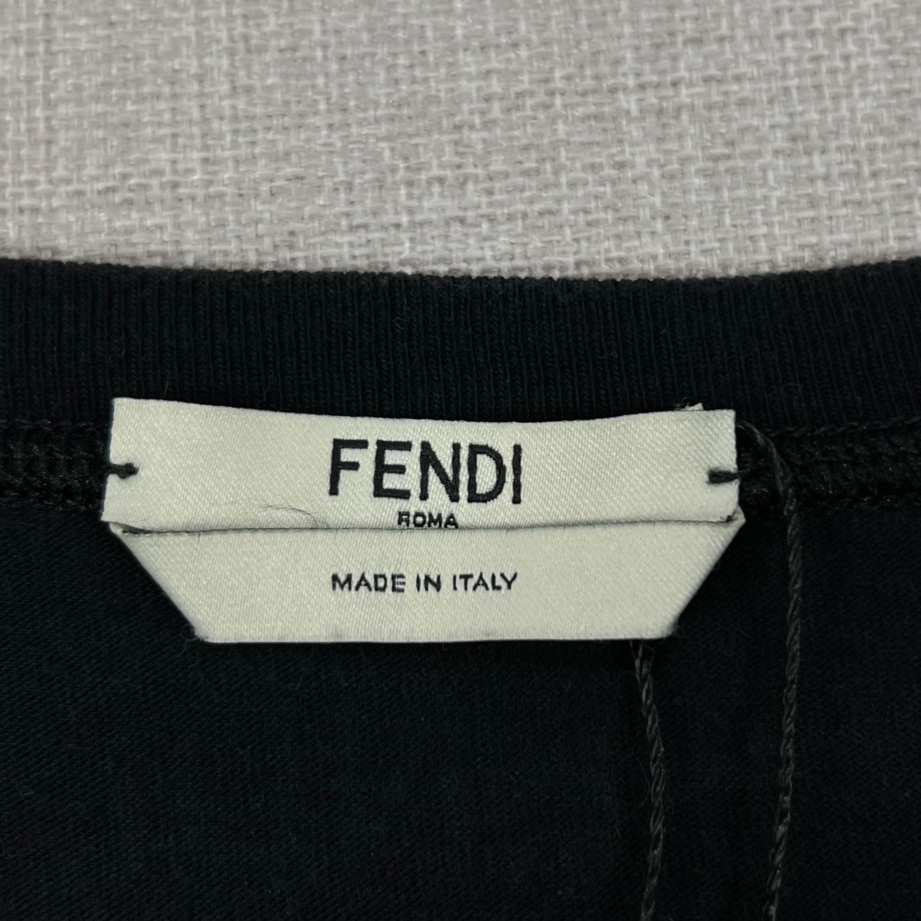 FENDI BLACK "MONSTER EYES" GRAPHIC TEE