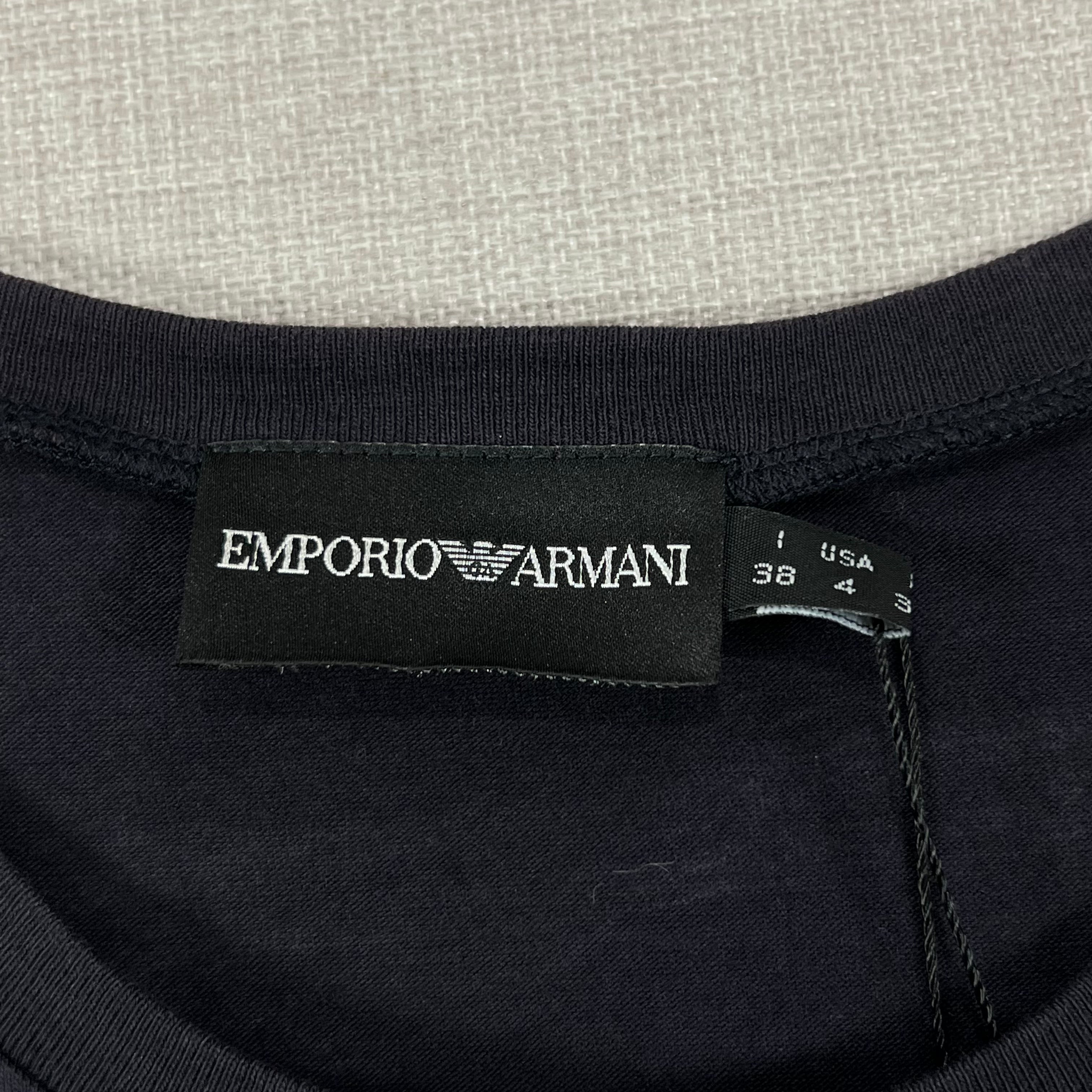 EMPORIO ARMANI EMBELLISHED LOGO TEE