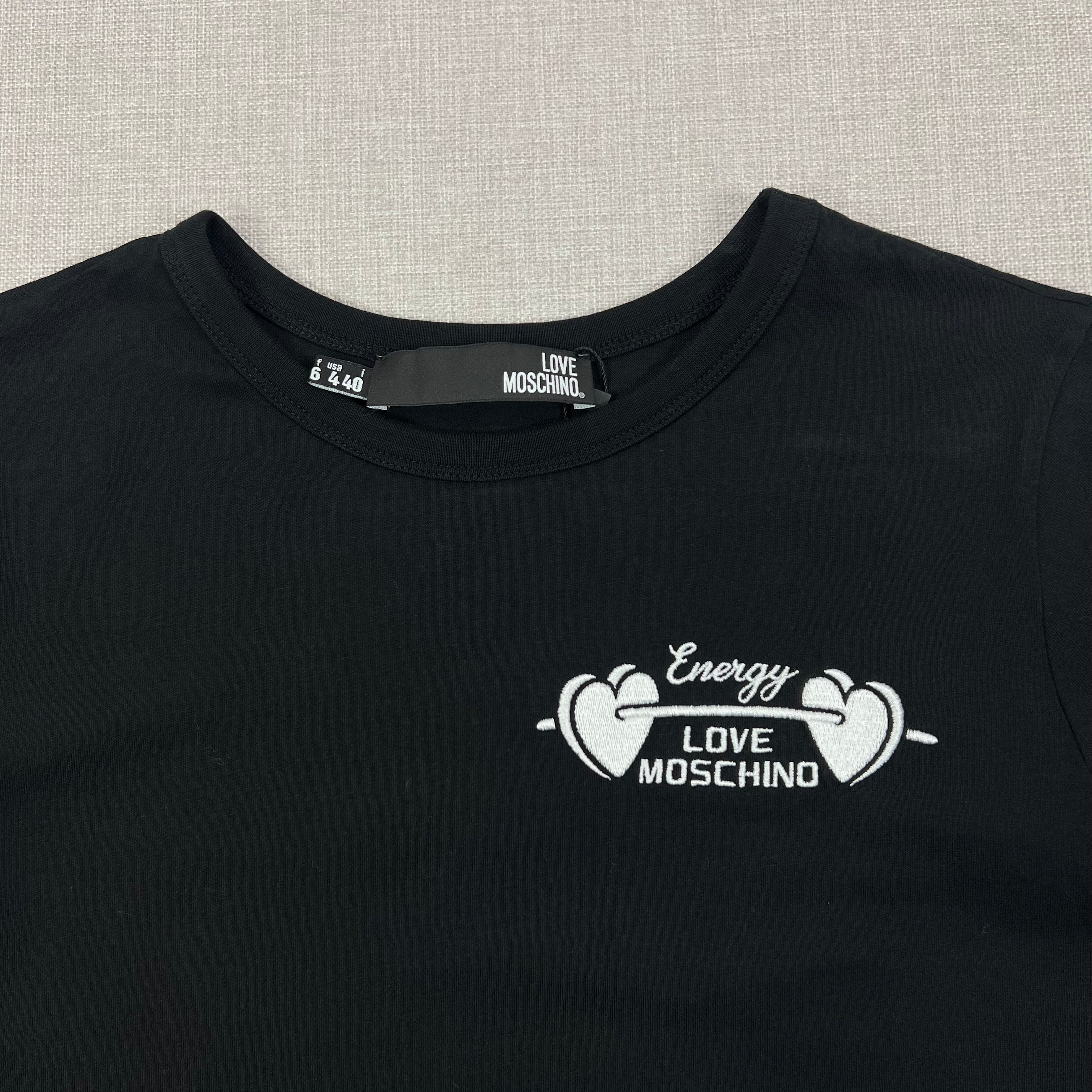 LOVE MOSCHINO "ENERGY" BLACK TEE