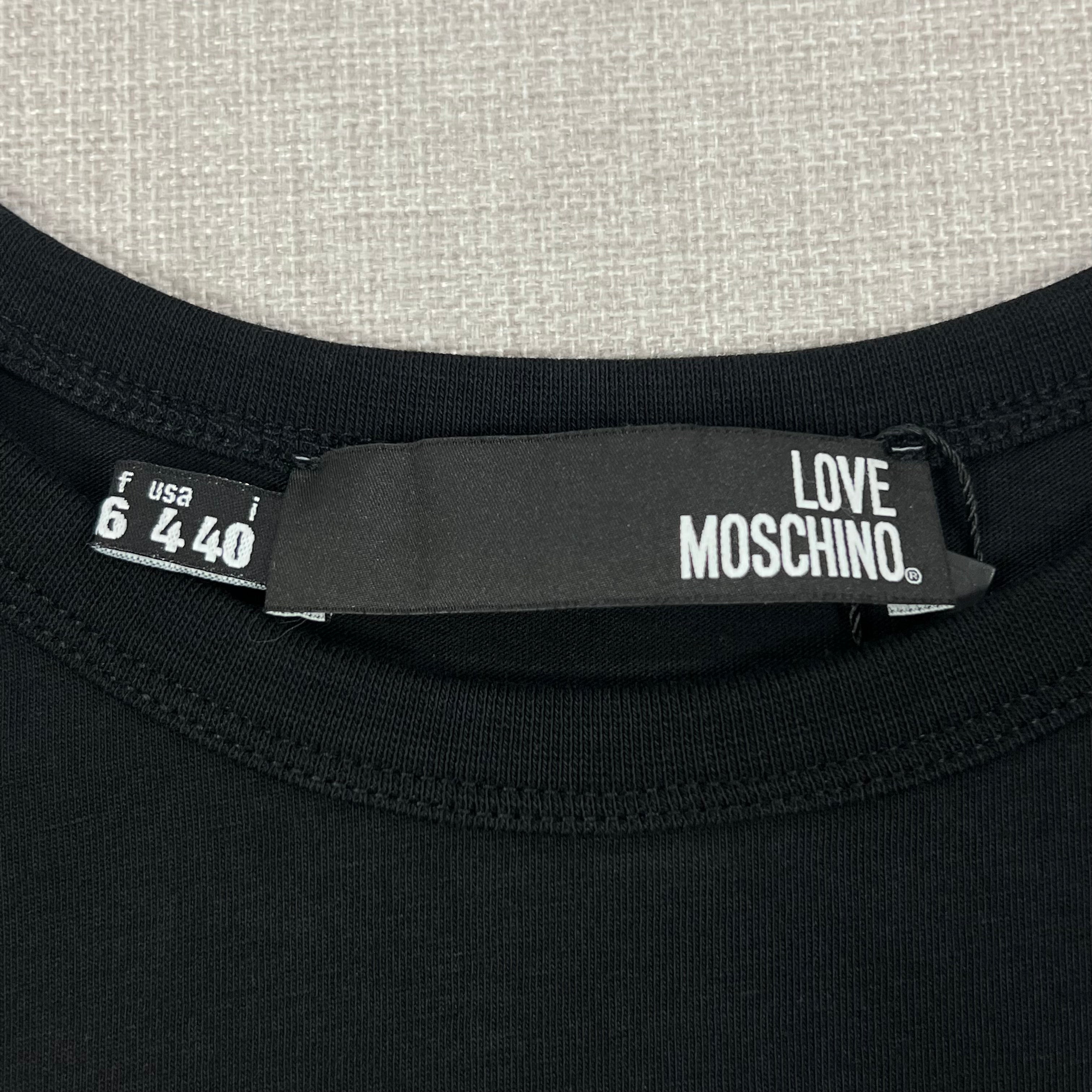 LOVE MOSCHINO "ENERGY" BLACK TEE