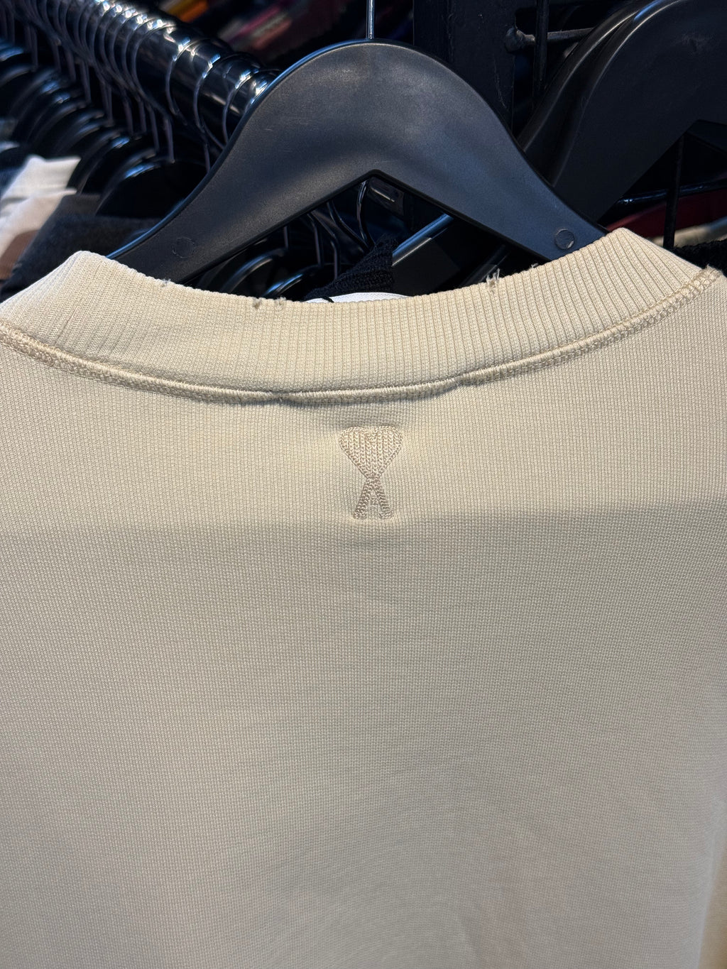AMI PARIS FADE OUT LOGO DISTRESSED SWEATSHIRT