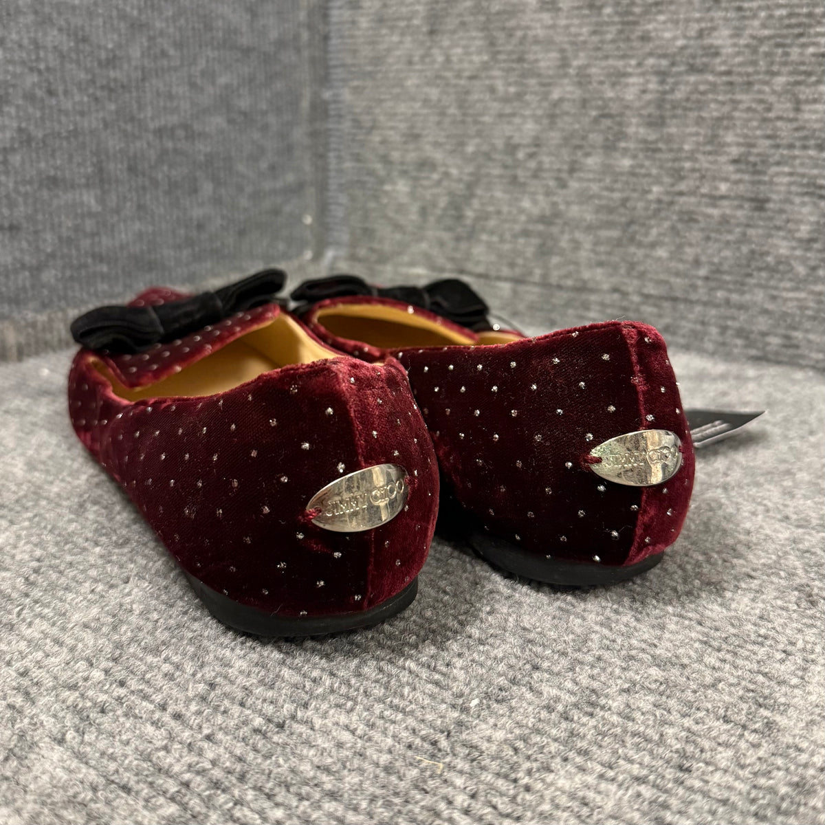 JIMMY CHOO VELVET FLAT