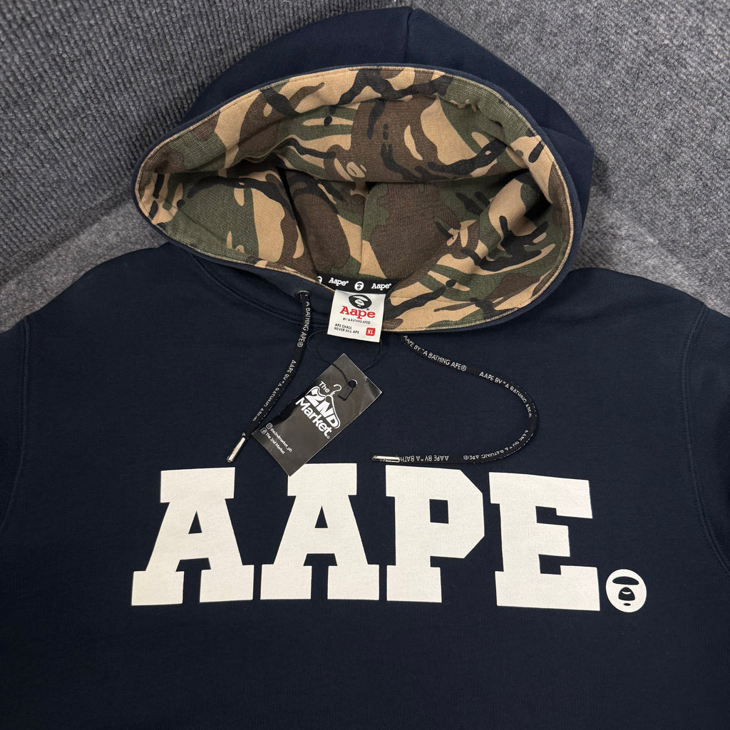 AAPE NAVY BLUE CHEST LOGO