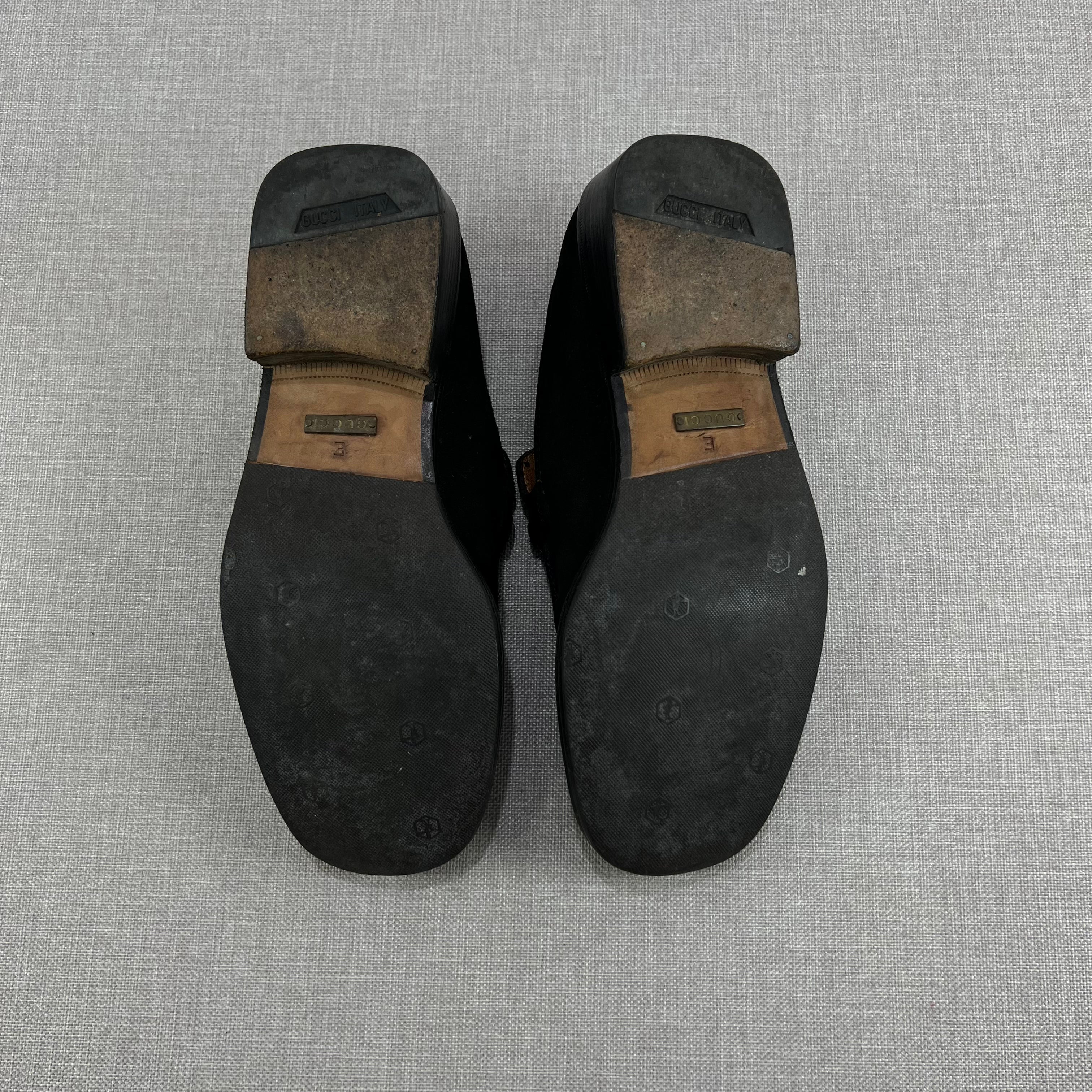 VINTAGE GUCCI SUEDE HORSEBIT LOAFERS