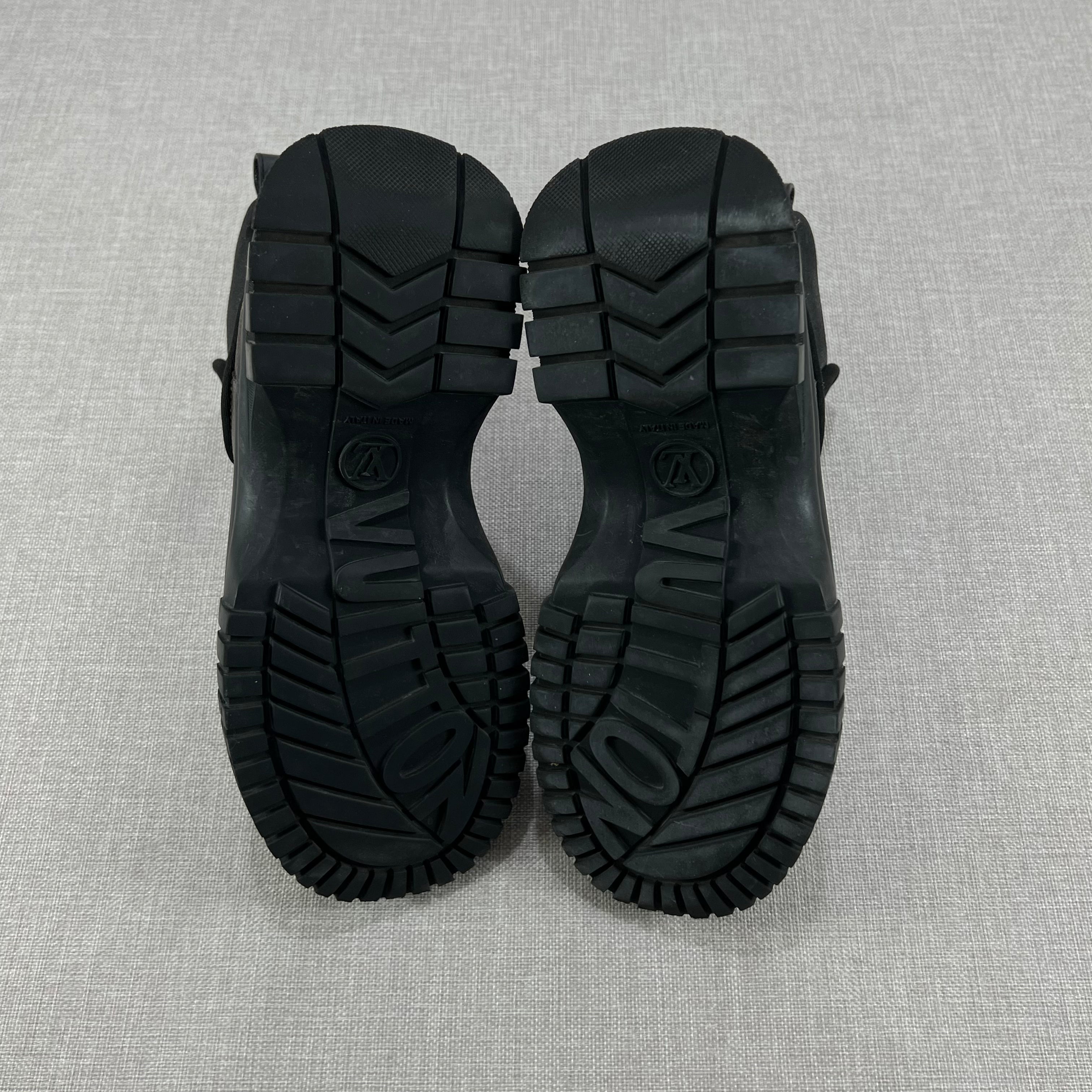 LOUIS VUITTON PATENT MONOGRAM RUBY FLAT ANKLE BOOTS