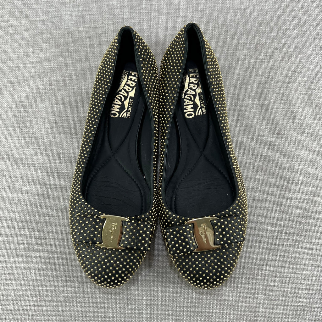 SALVATORE FERRAGAMO VARA SUEDE BALLET FLATS