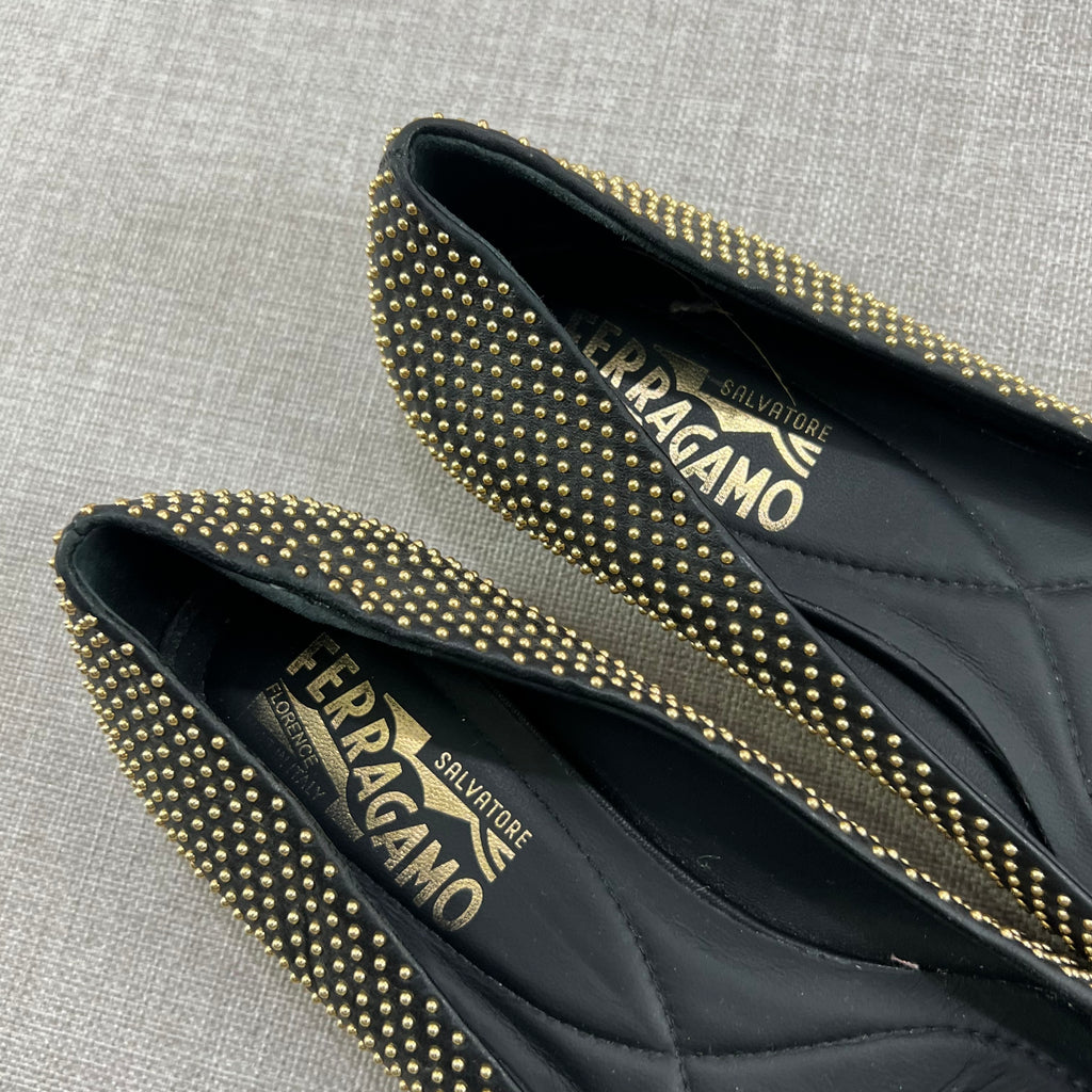 SALVATORE FERRAGAMO VARA SUEDE BALLET FLATS