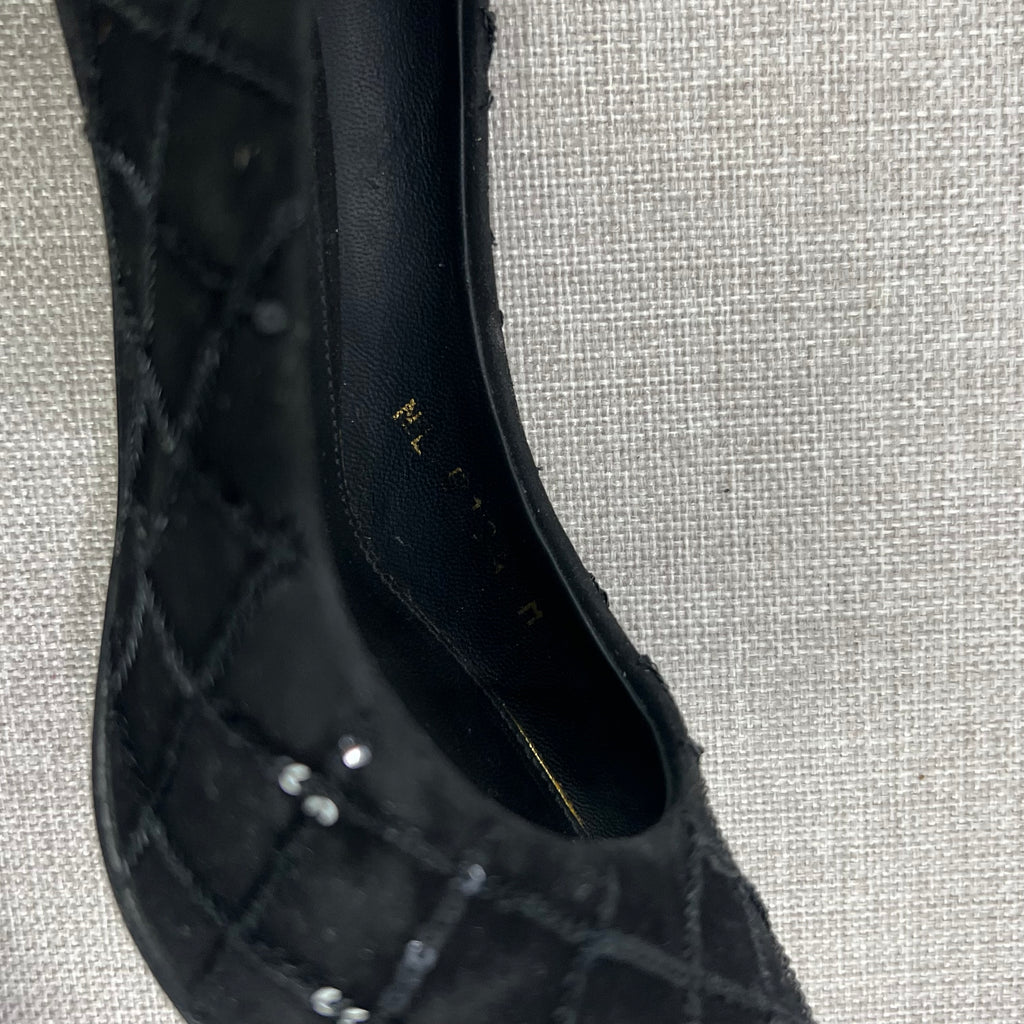 LOUIS VUITTON BLACK SEQUIN HEELS
