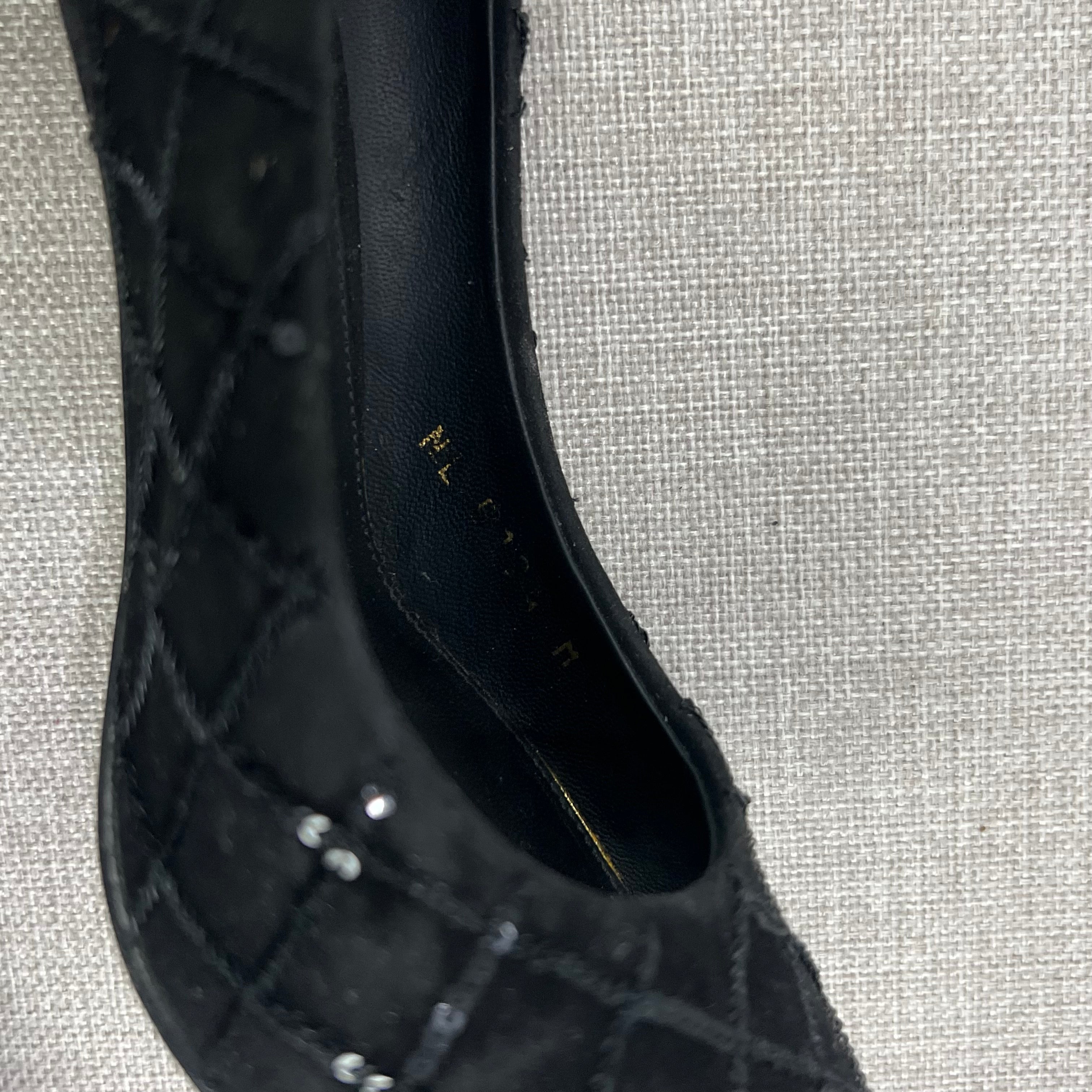 LOUIS VUITTON BLACK SEQUIN HEELS