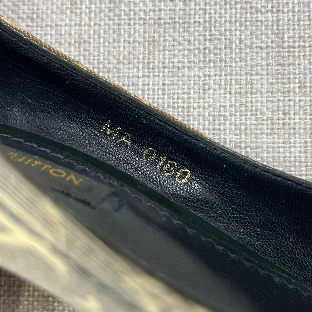 LOUIS VUITTON MINI LIN MONOGRAM PEEP-TOE PUMPS