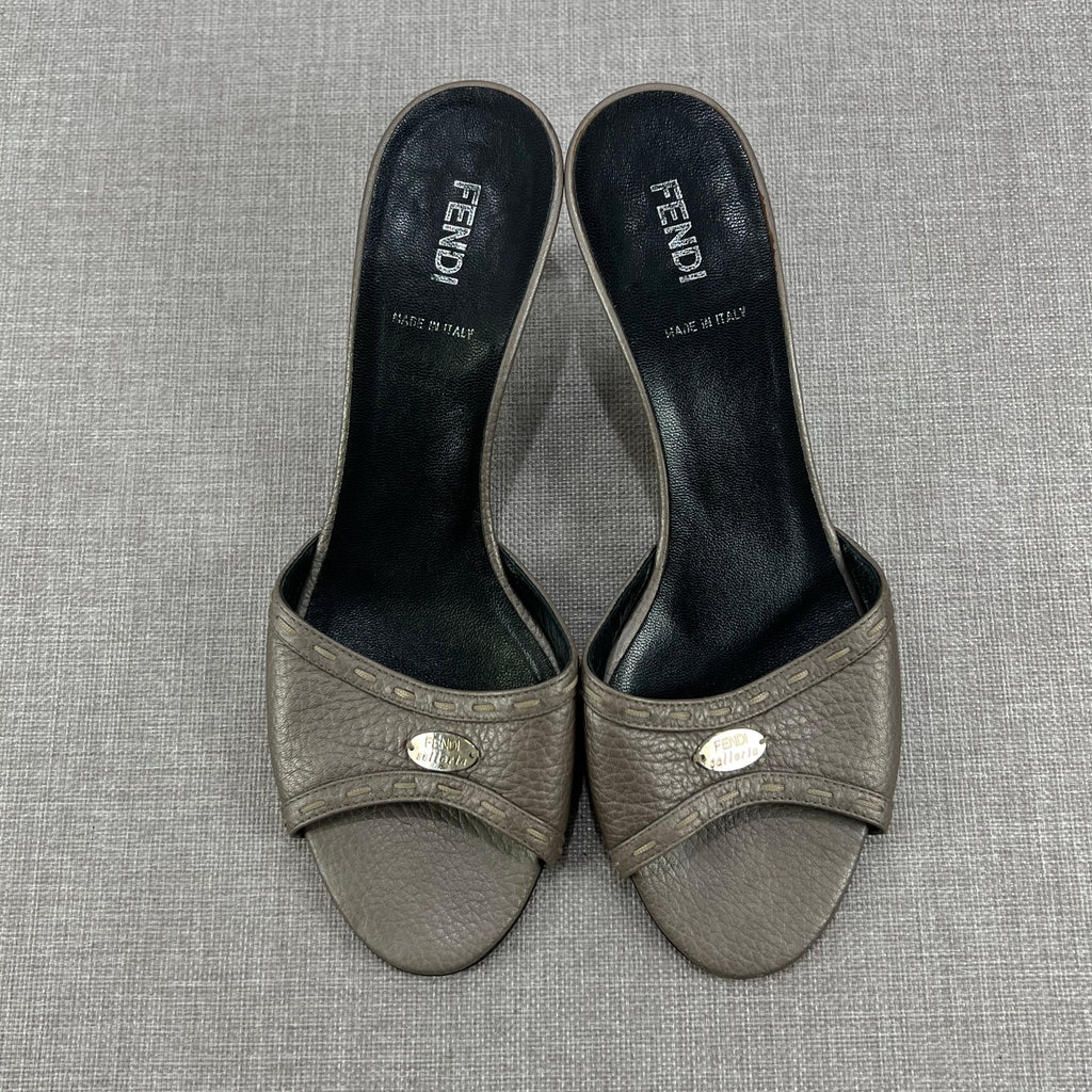 FENDI KITTEN HEEL MULES