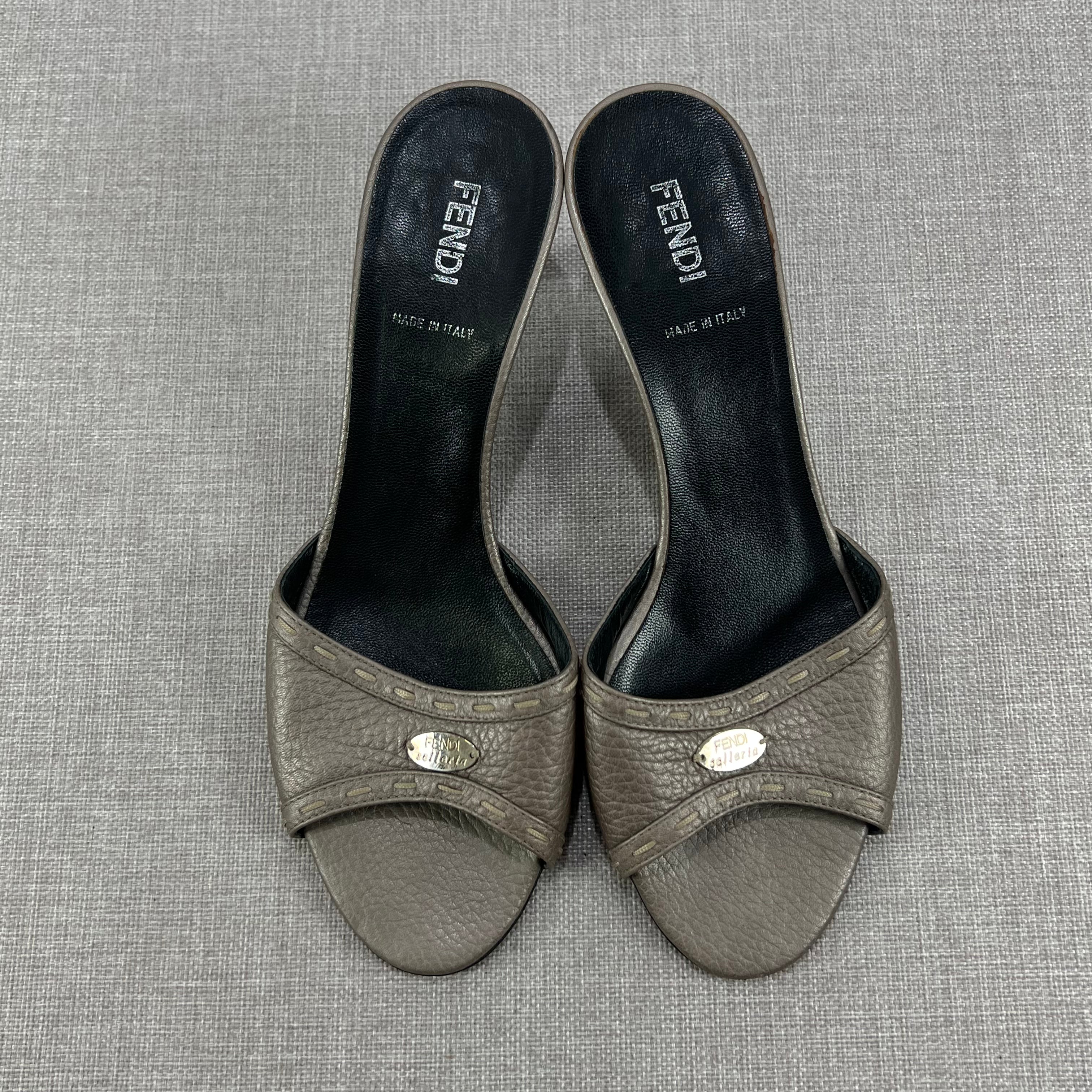 FENDI KITTEN HEEL MULES