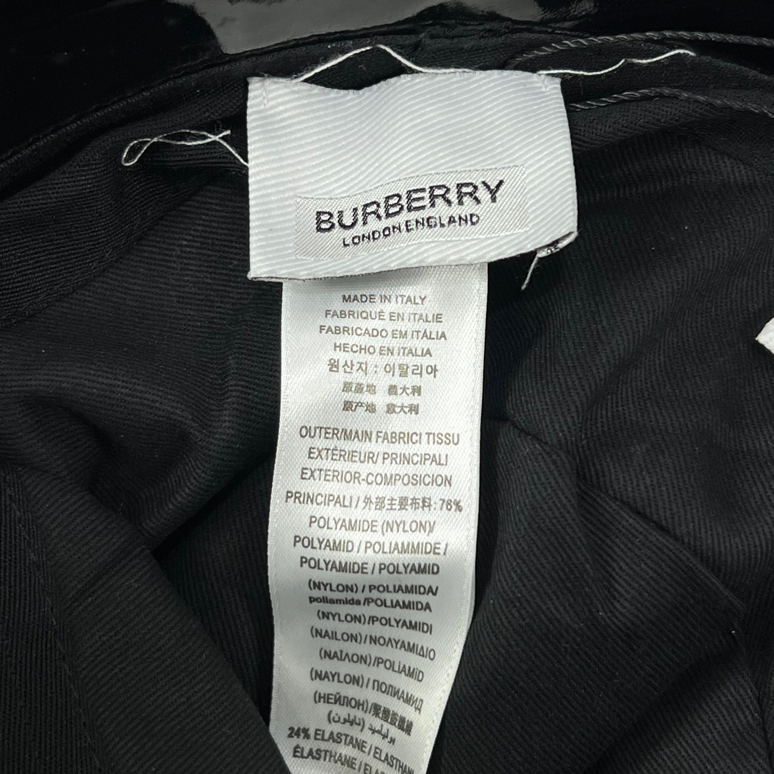 BURBERRY BLACK LEATHER BUCKET HAT "HORSEFERRY"