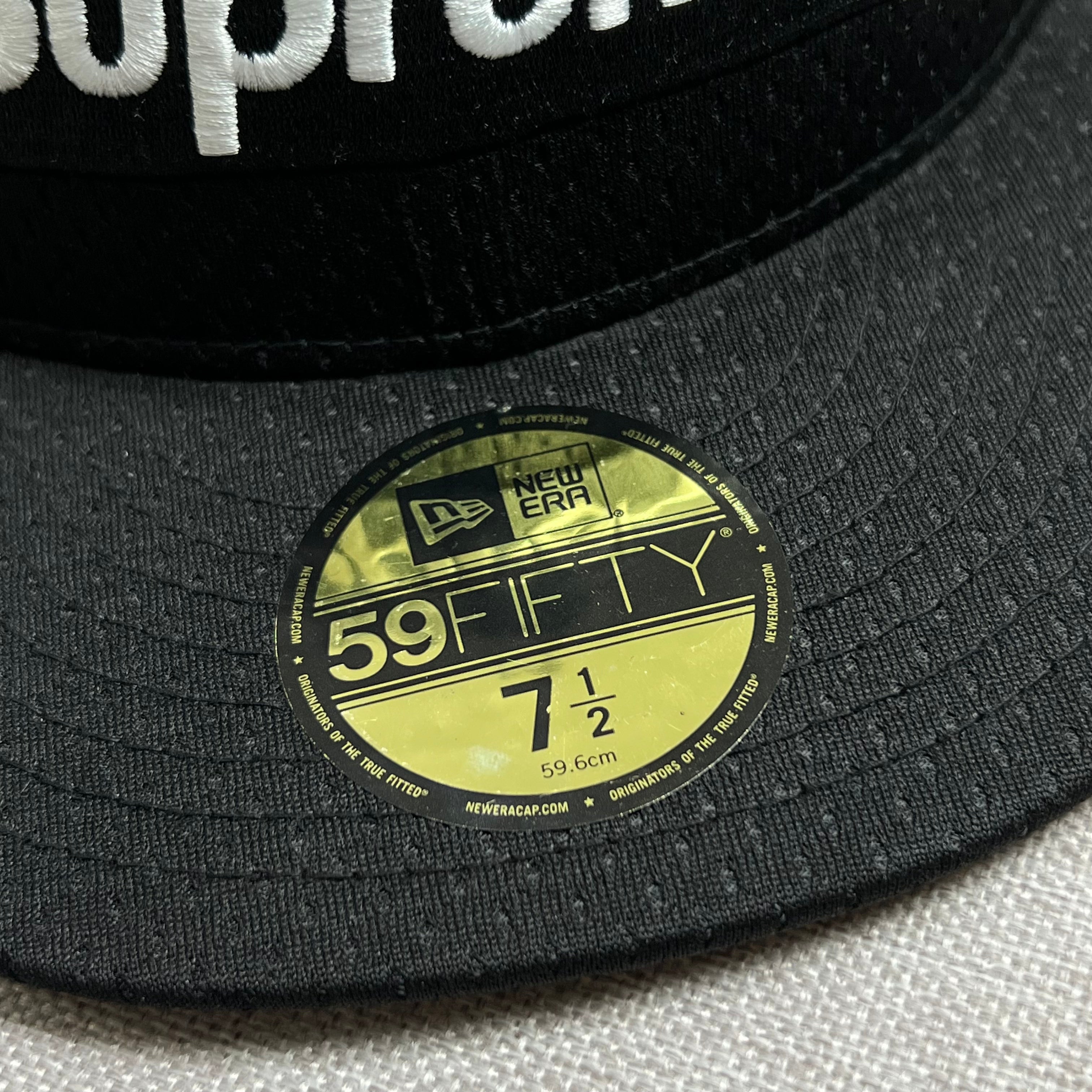 BLACK SUPREME NEW ERA 59FIFTY MESH BOX LOGO BASEBALL CAP