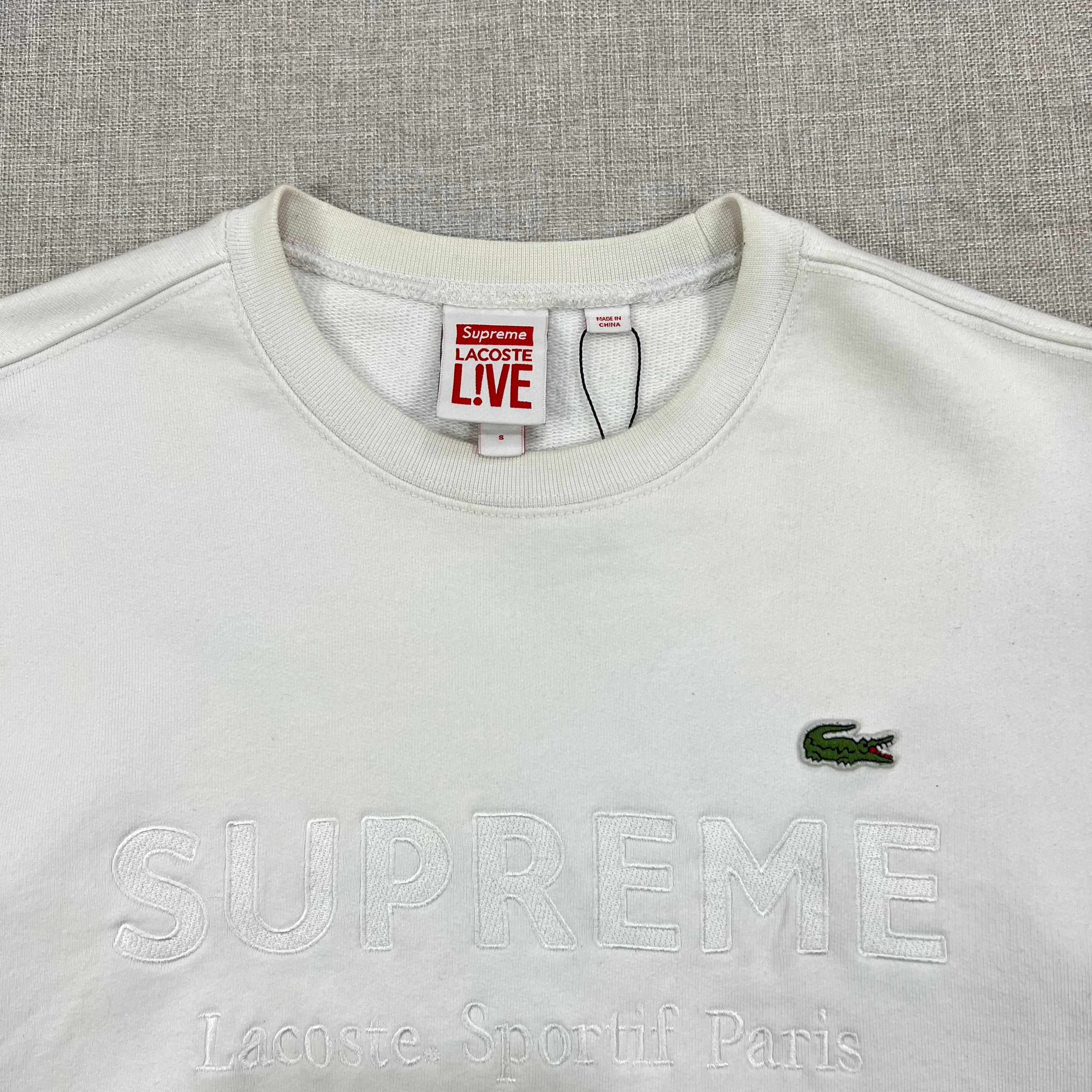 SUPREME X LACOSTE LIVE CREWNECK SWEATSHIRT
